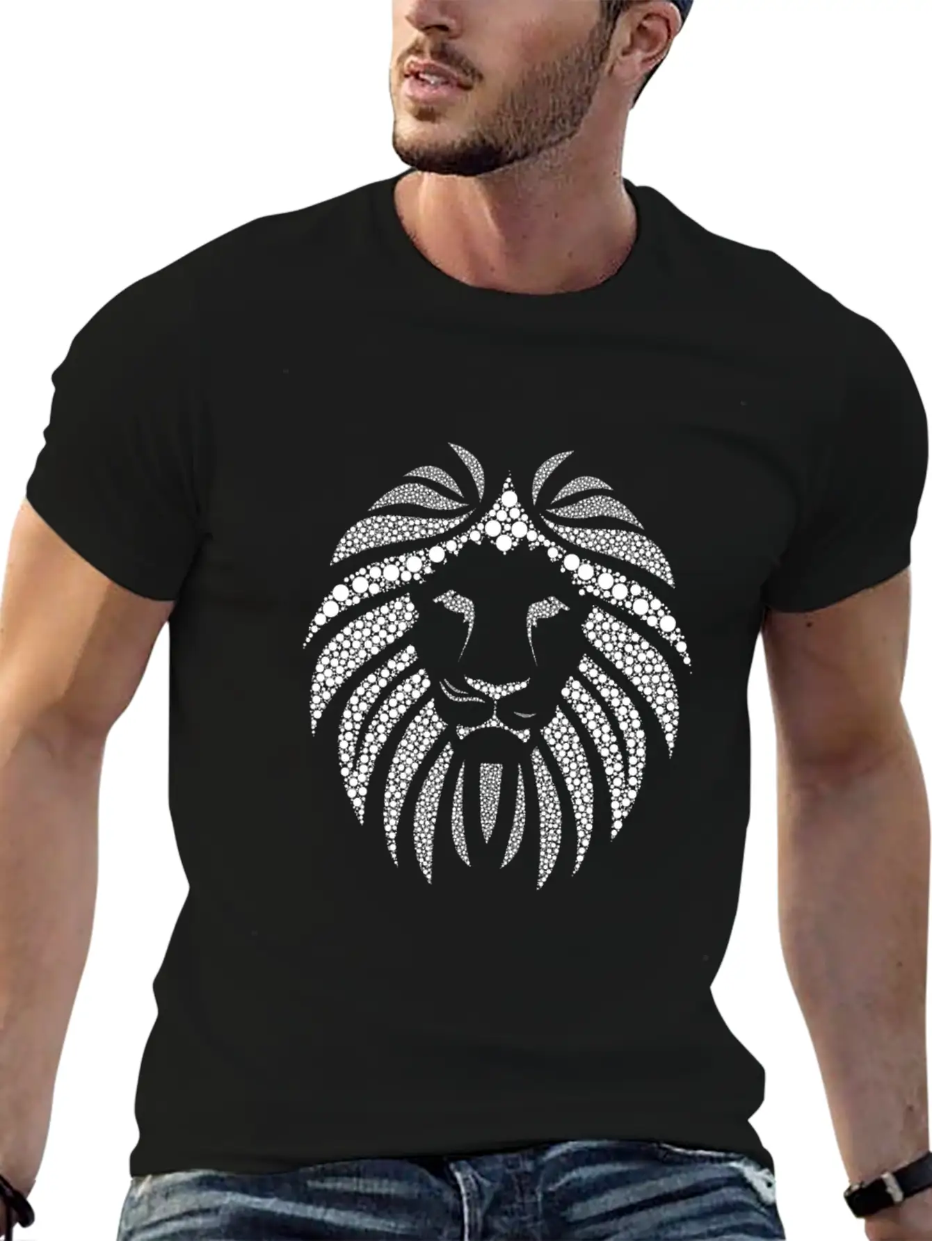 Lion Tribal Art Tribe Floral Paleo Cave Tattoo Stylish Everyday T-Shirt – Unisex Basic Cotton Tee