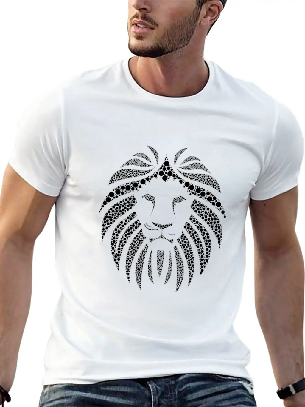 Lion Tribal Art Tribe Floral Paleo Cave Tattoo Stylish Everyday T-Shirt – Unisex Basic Cotton Tee