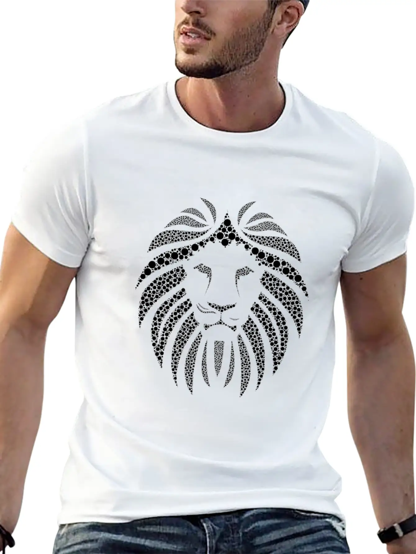 Lion Tribal Art Tribe Floral Paleo Cave Tattoo Stylish Everyday T-Shirt – Unisex Basic Cotton Tee