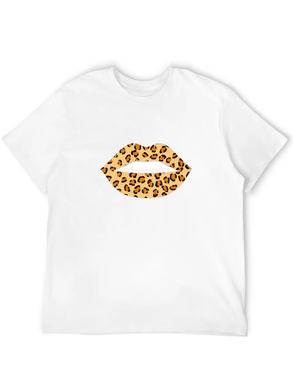 Lips Leopard Print Cheetah Essential Cotton Tee For Daily Outfits – Unisex Style