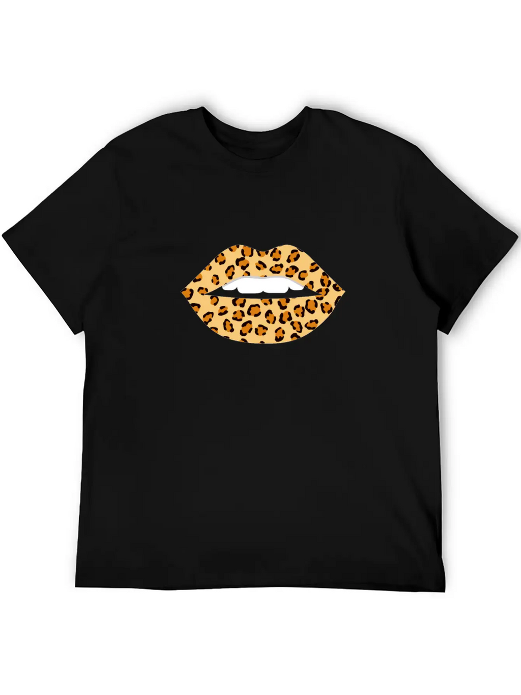 Lips Leopard Print Cheetah Essential Cotton Tee For Daily Outfits – Unisex Style