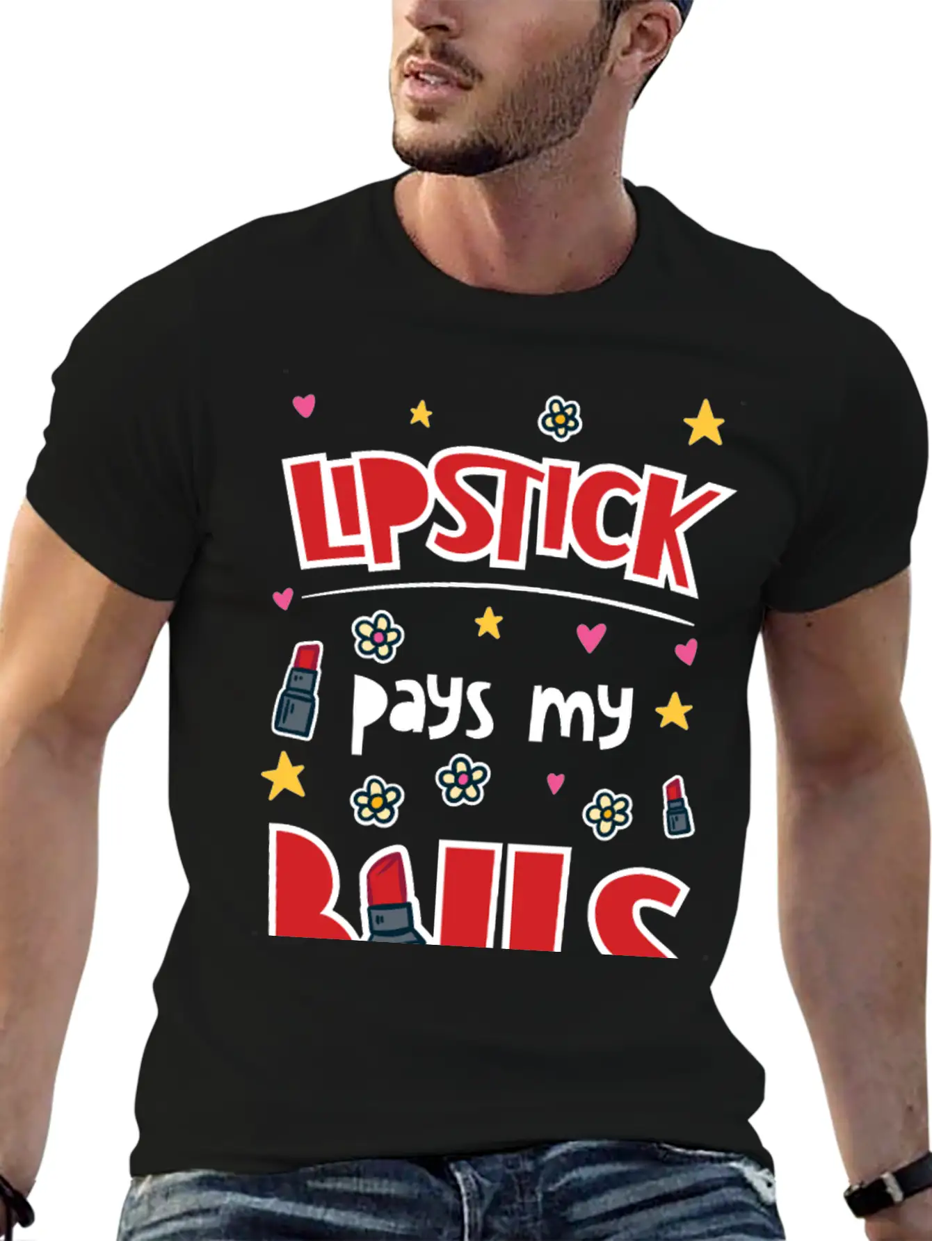 Lipstick Pays My Bills Casual Graphic T-Shirt – Simple And Comfortable Daily Wear