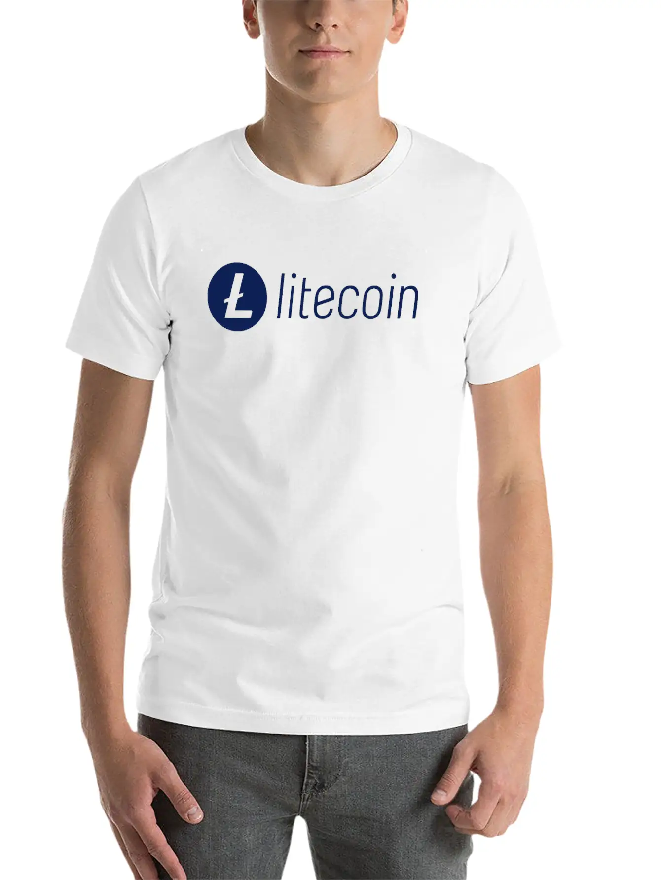 Litecoin LTC Crypto Cryptocurrency Blockchain Coin Unisex Short Sleeve Soft Cotton T-Shirt – Casual Everyday Wear
