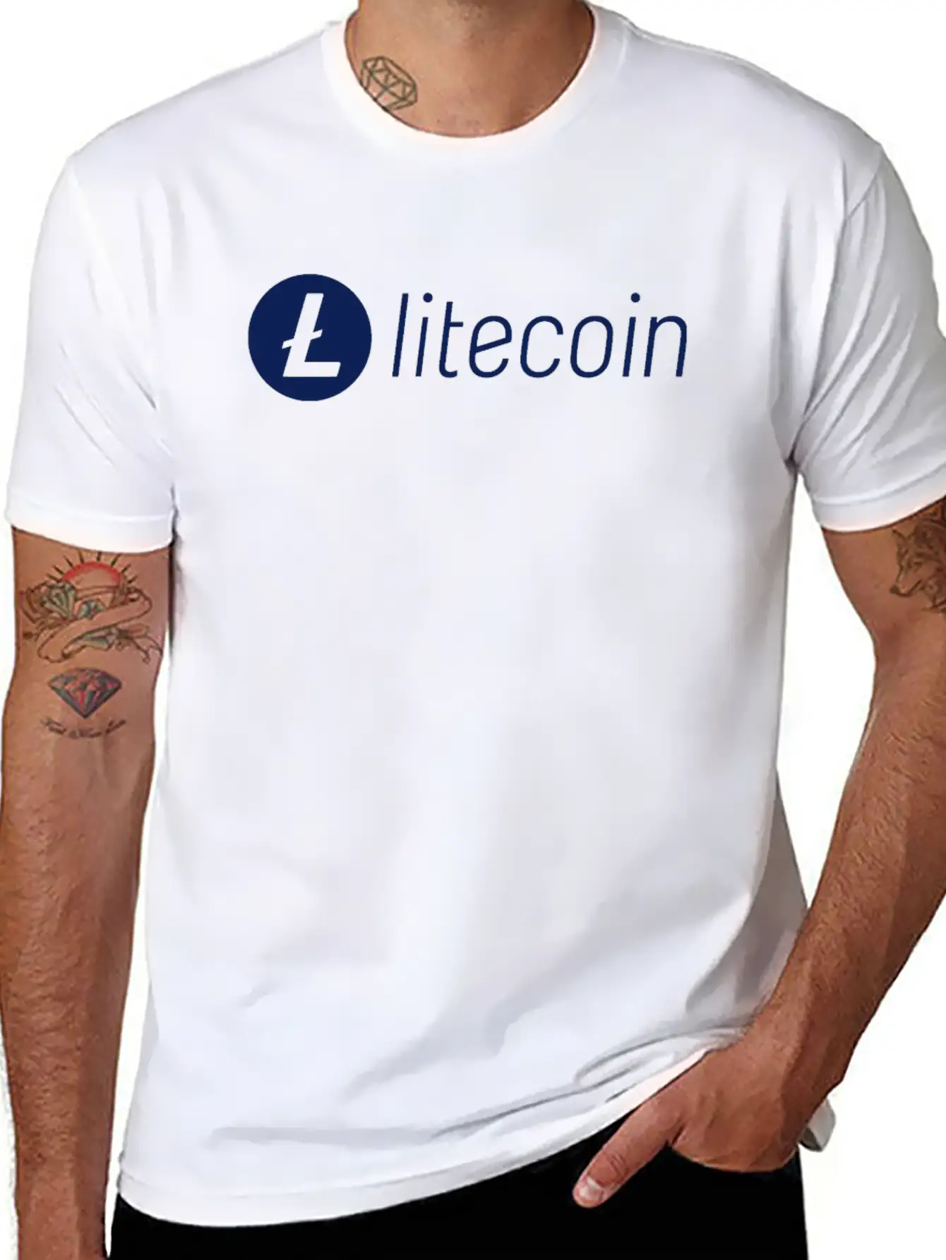 Litecoin LTC Crypto Cryptocurrency Blockchain Coin Unisex Short Sleeve Soft Cotton T-Shirt – Casual Everyday Wear