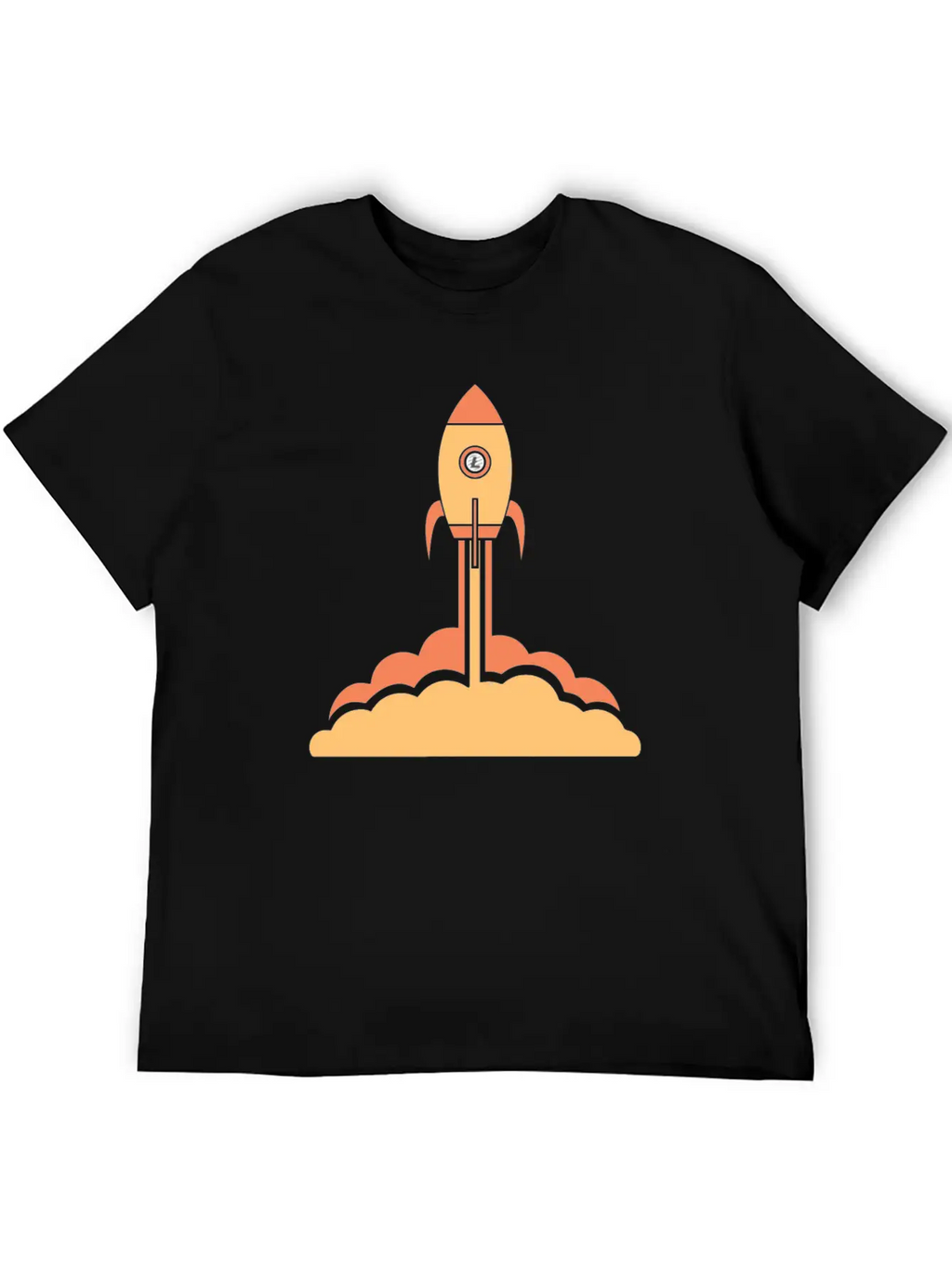 Litecoin To The Moon Space Rocket Lite Coin HODL Breathable Soft Cotton T-Shirt – Timeless Casual Look