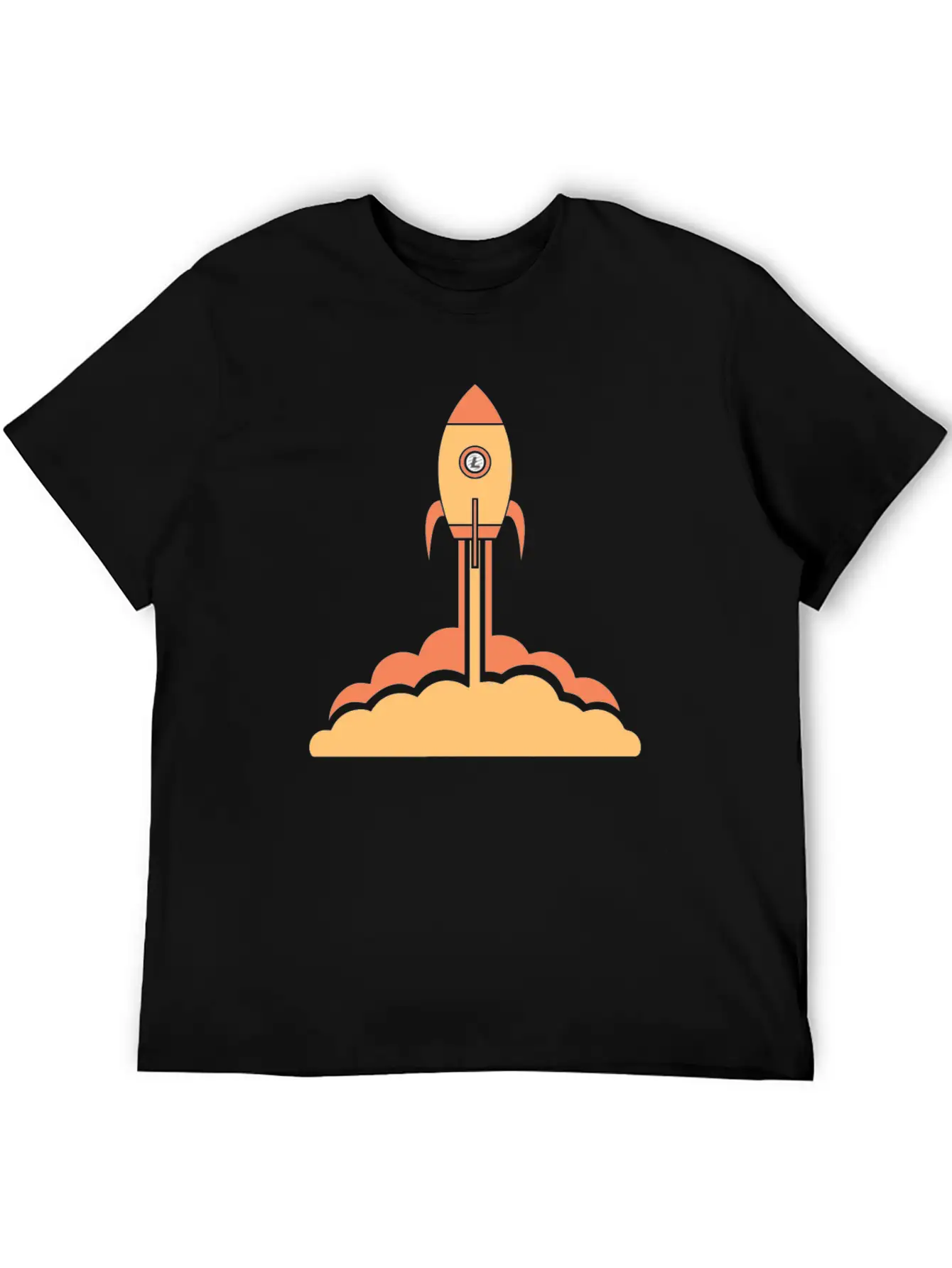 Litecoin To The Moon Space Rocket Lite Coin HODL Breathable Soft Cotton T-Shirt – Timeless Casual Look