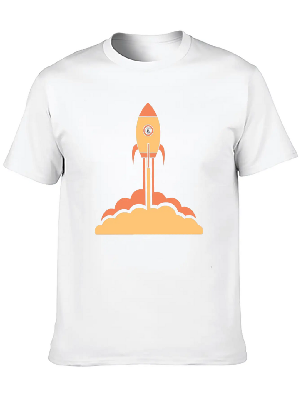 Litecoin To The Moon Space Rocket Lite Coin HODL Breathable Soft Cotton T-Shirt – Timeless Casual Look