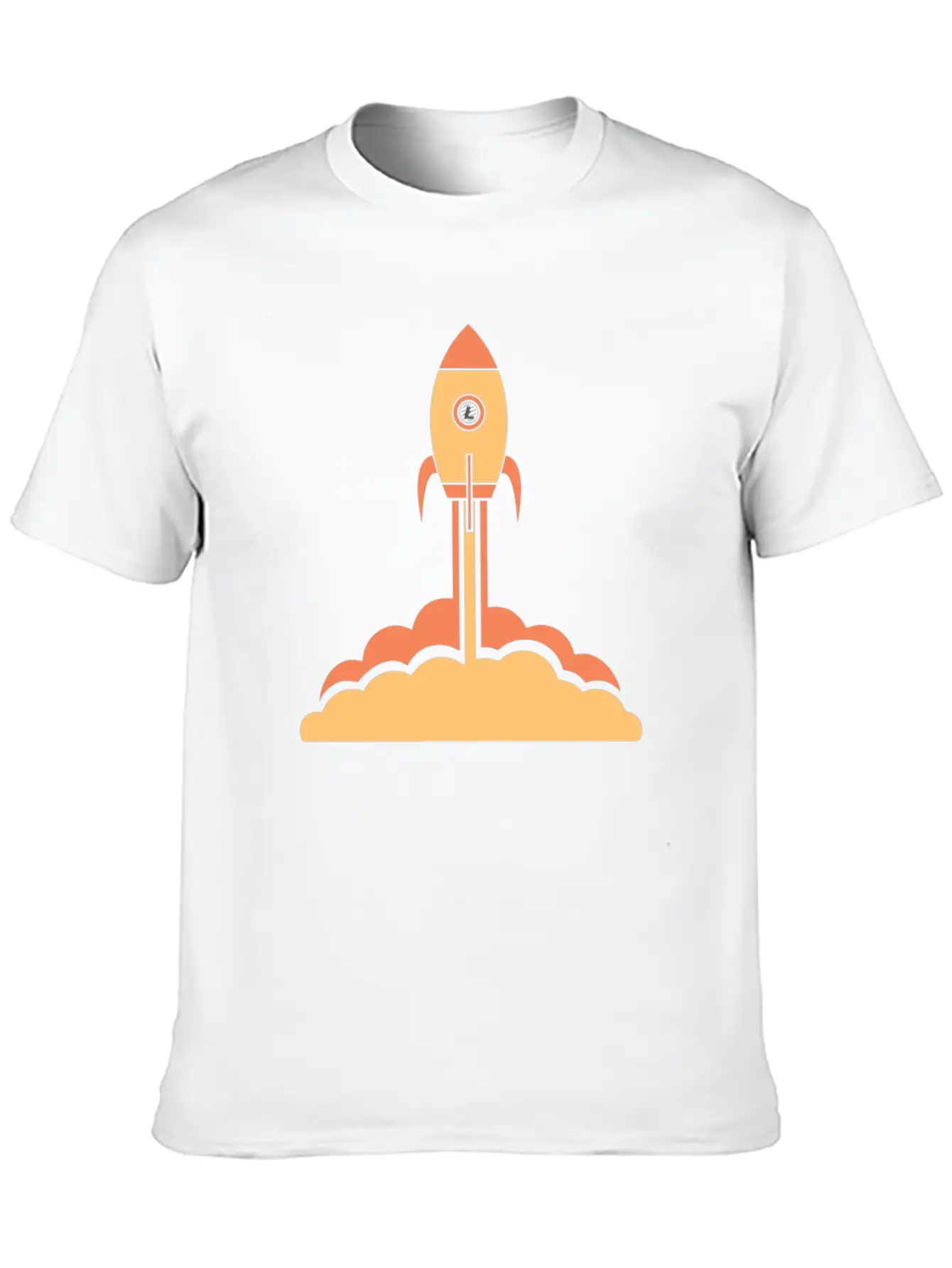 Litecoin To The Moon Space Rocket Lite Coin HODL Breathable Soft Cotton T-Shirt – Timeless Casual Look