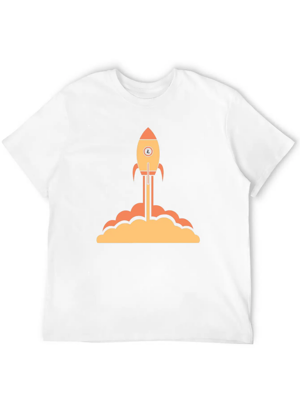 Litecoin To The Moon Space Rocket Lite Coin HODL Breathable Soft Cotton T-Shirt – Timeless Casual Look