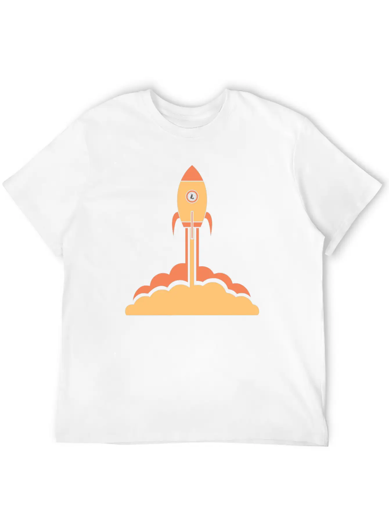 Litecoin To The Moon Space Rocket Lite Coin HODL Breathable Soft Cotton T-Shirt – Timeless Casual Look
