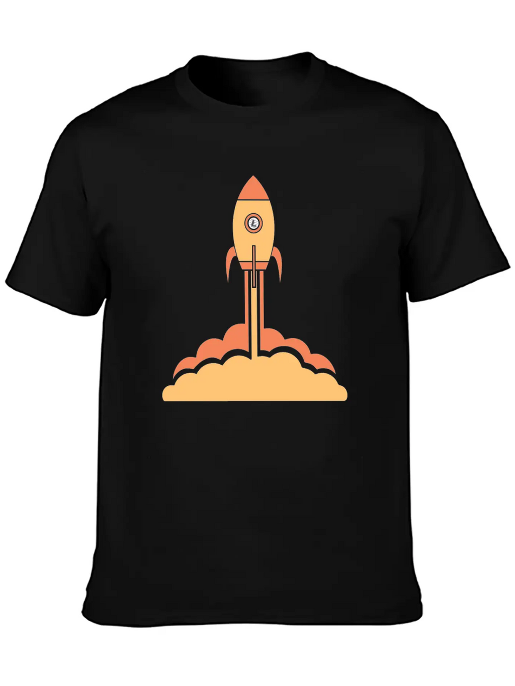 Litecoin To The Moon Space Rocket Lite Coin HODL Breathable Soft Cotton T-Shirt – Timeless Casual Look