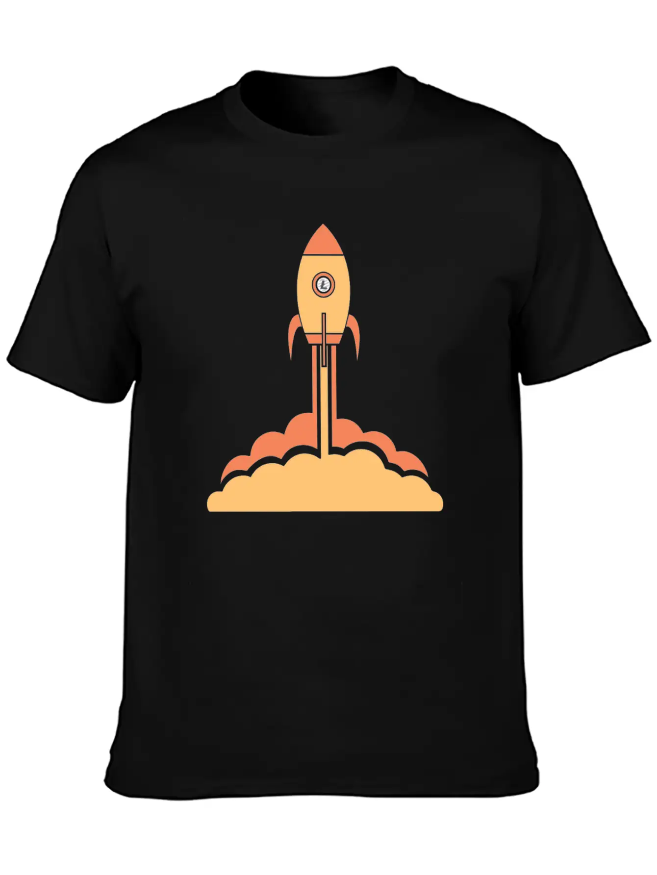 Litecoin To The Moon Space Rocket Lite Coin HODL Breathable Soft Cotton T-Shirt – Timeless Casual Look