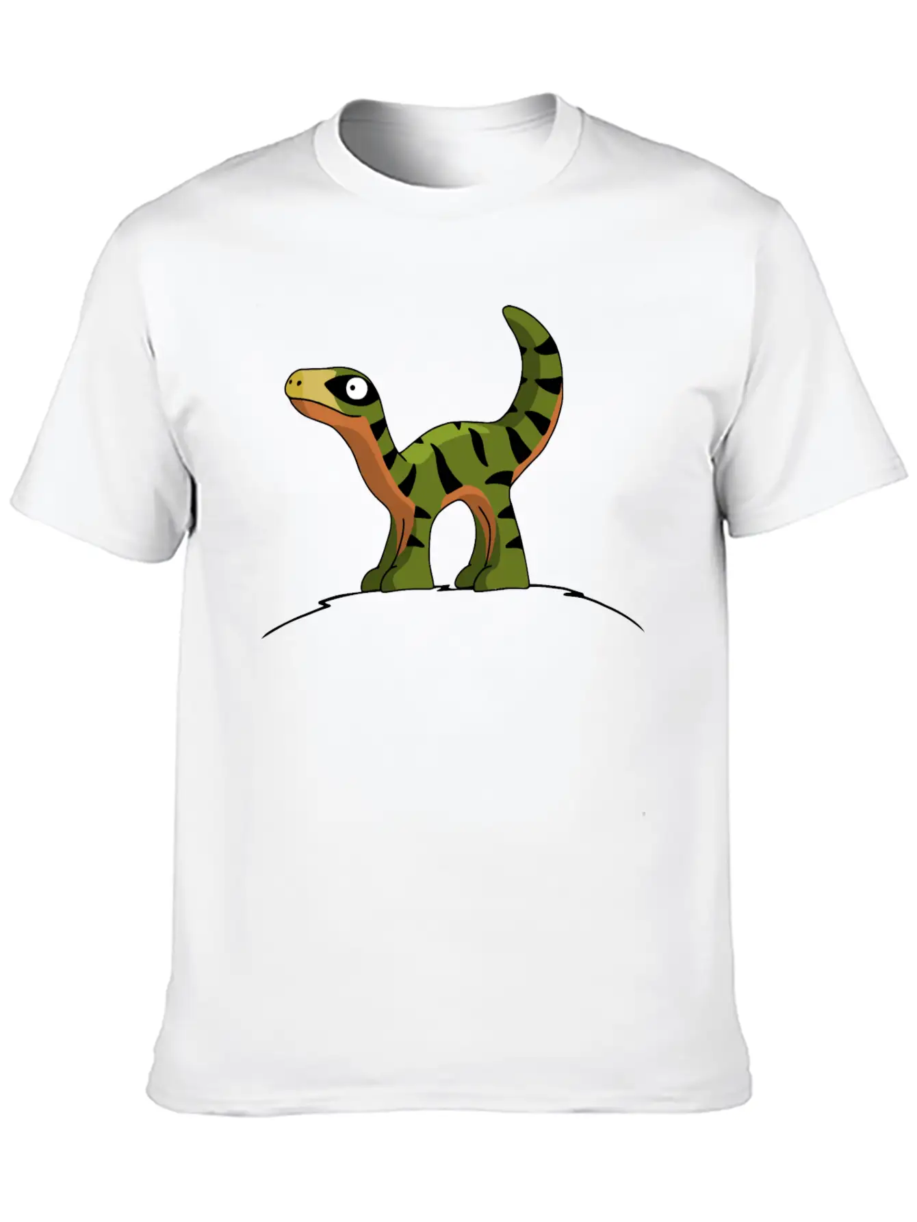 Little Cute Velociraptor Standing On A Hill Child Unisex Casual T-Shirt – Clean Design For Daily Comfort