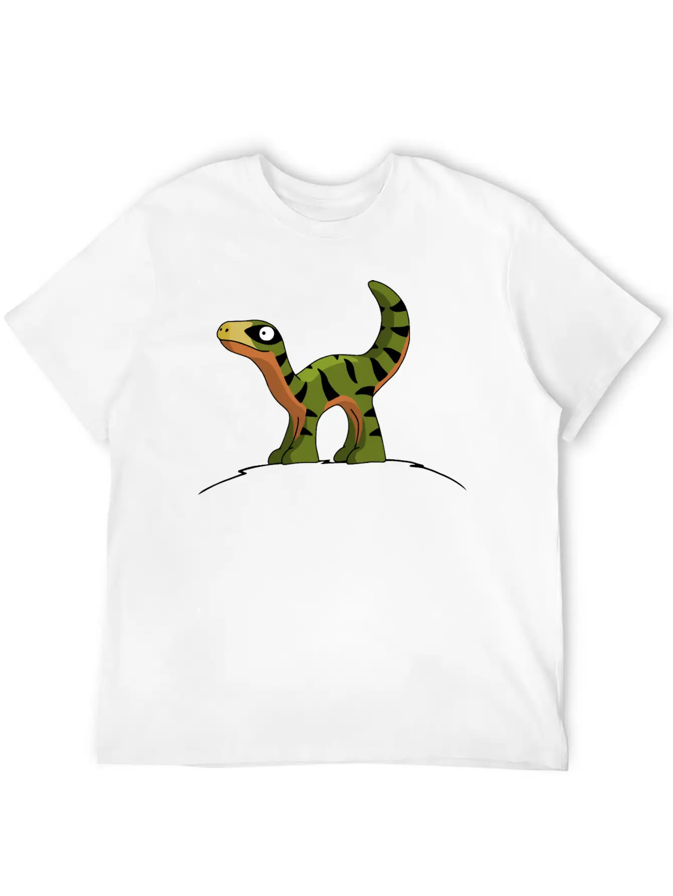 Little Cute Velociraptor Standing On A Hill Child Unisex Casual T-Shirt – Clean Design For Daily Comfort
