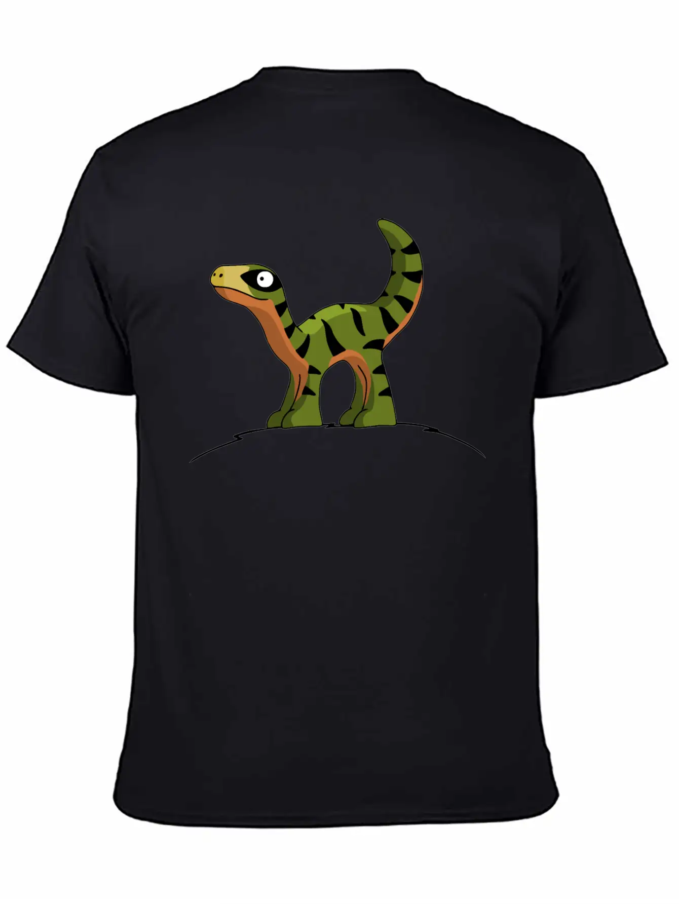 Little Cute Velociraptor Standing On A Hill Child Unisex Casual T-Shirt – Clean Design For Daily Comfort