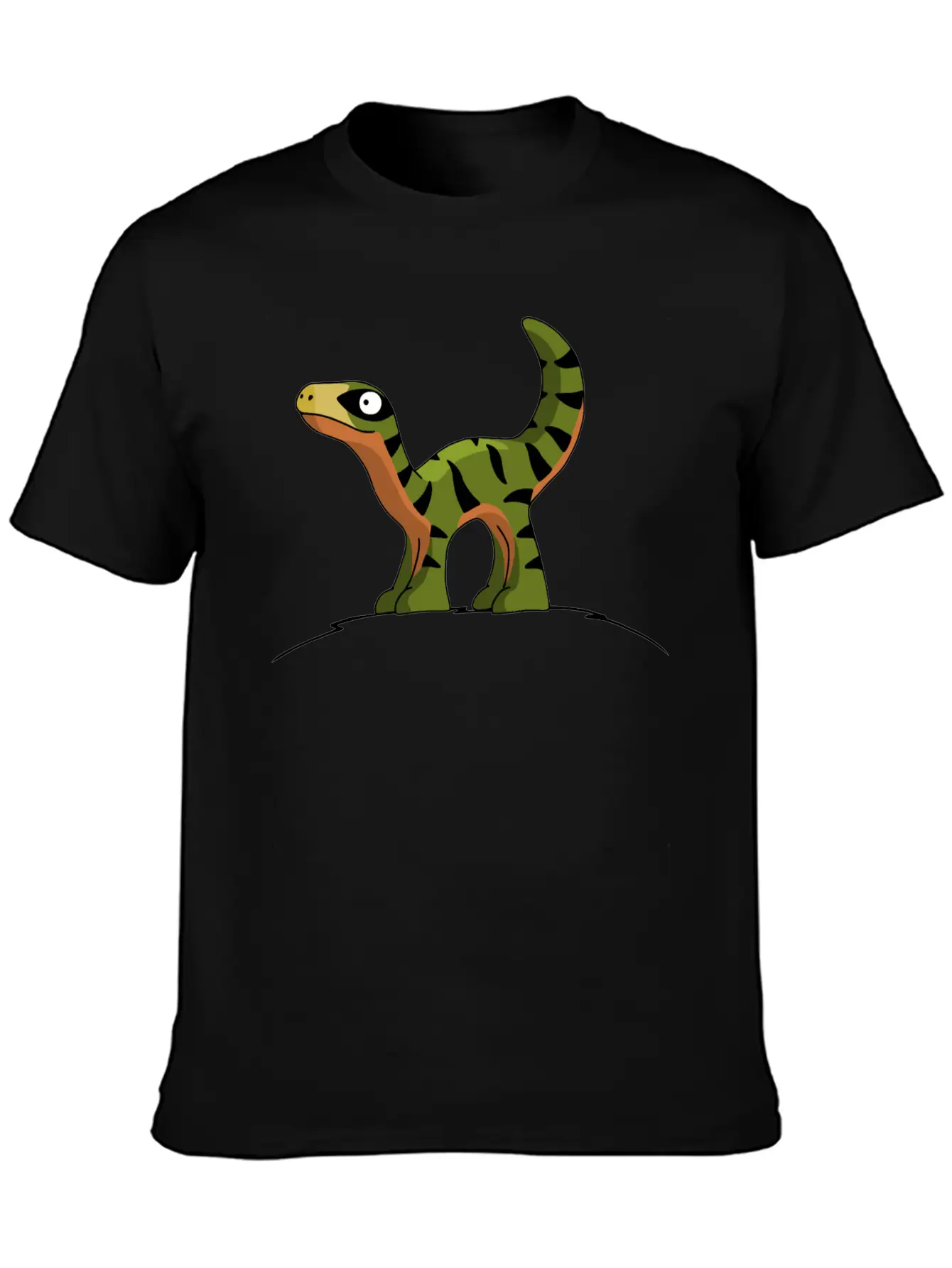 Little Cute Velociraptor Standing On A Hill Child Unisex Casual T-Shirt – Clean Design For Daily Comfort