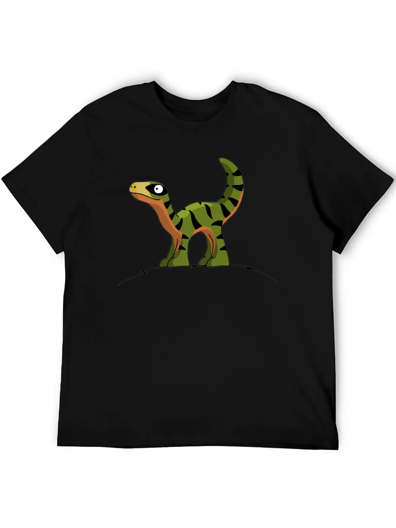 Little Cute Velociraptor Standing On A Hill Child Unisex Casual T-Shirt – Clean Design For Daily Comfort