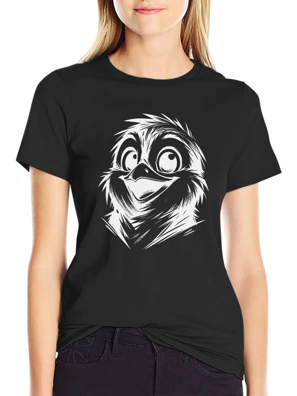 Little Dirty Penguin Pencil Style Stylish Everyday T-Shirt – Unisex Basic Cotton Tee
