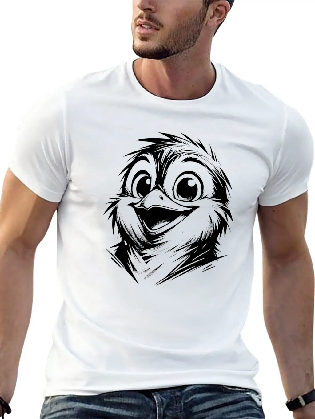Little Dirty Penguin Pencil Style Stylish Everyday T-Shirt – Unisex Basic Cotton Tee