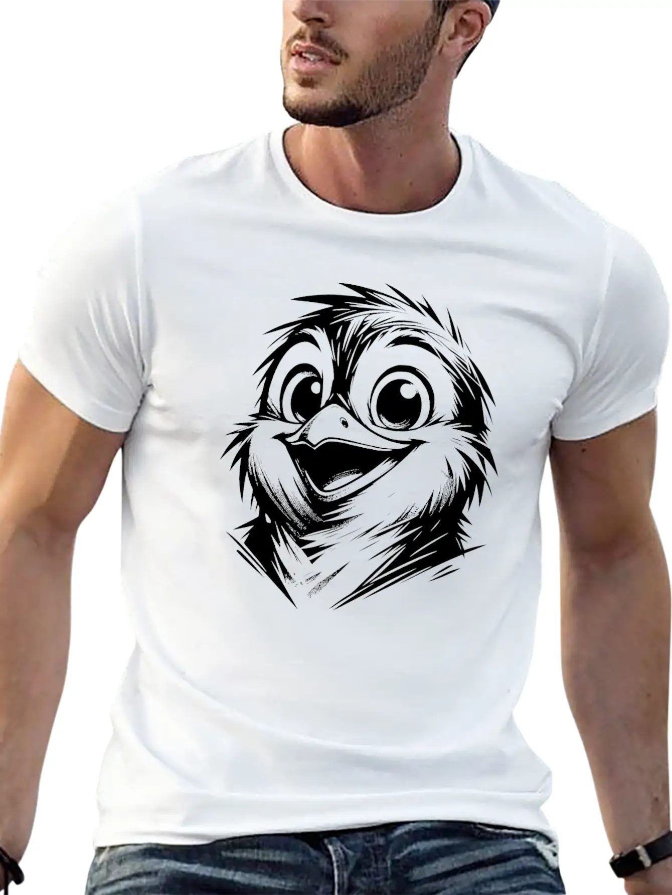 Little Dirty Penguin Pencil Style Stylish Everyday T-Shirt – Unisex Basic Cotton Tee