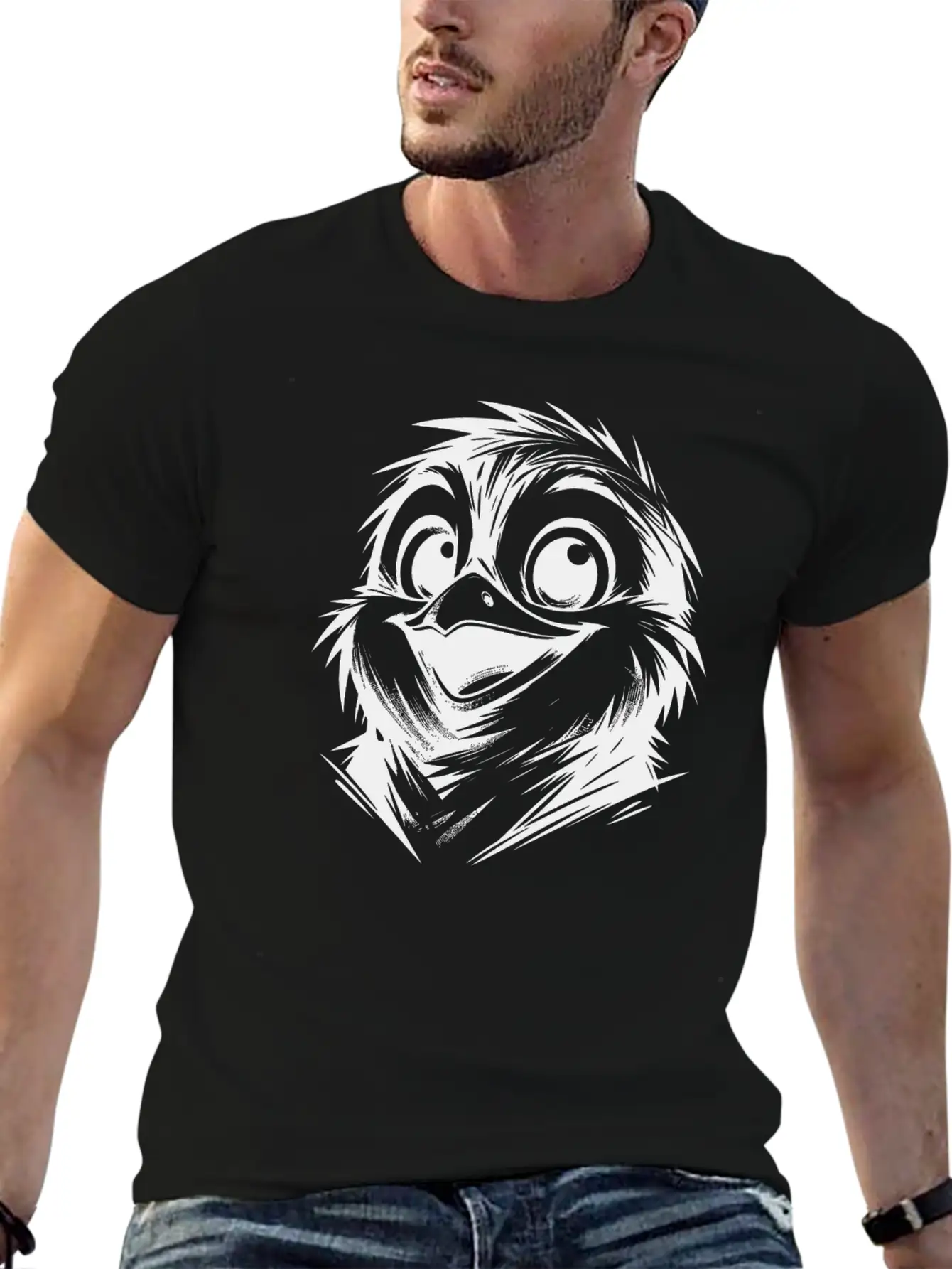 Little Dirty Penguin Pencil Style Stylish Everyday T-Shirt – Unisex Basic Cotton Tee