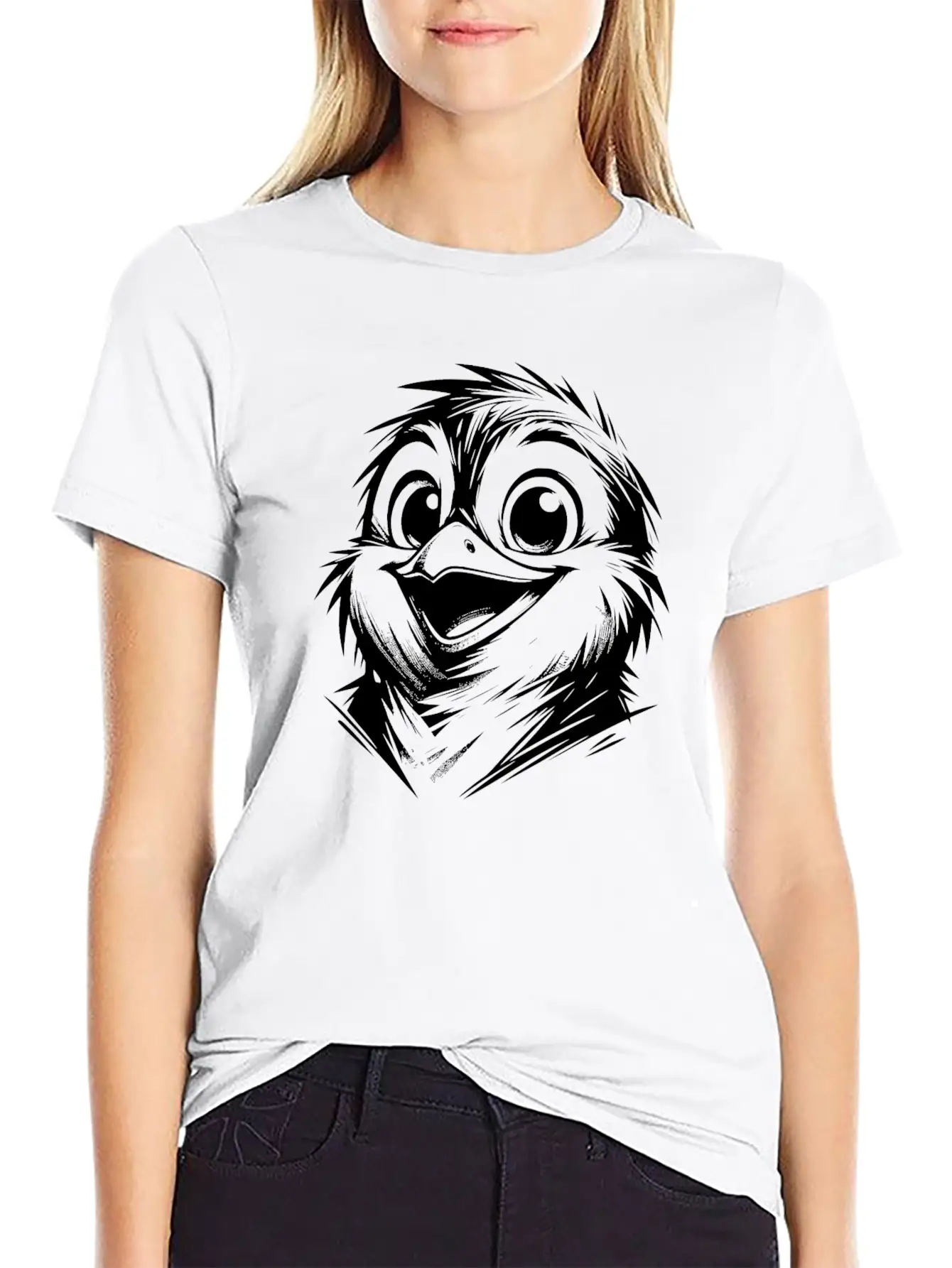 Little Dirty Penguin Pencil Style Stylish Everyday T-Shirt – Unisex Basic Cotton Tee