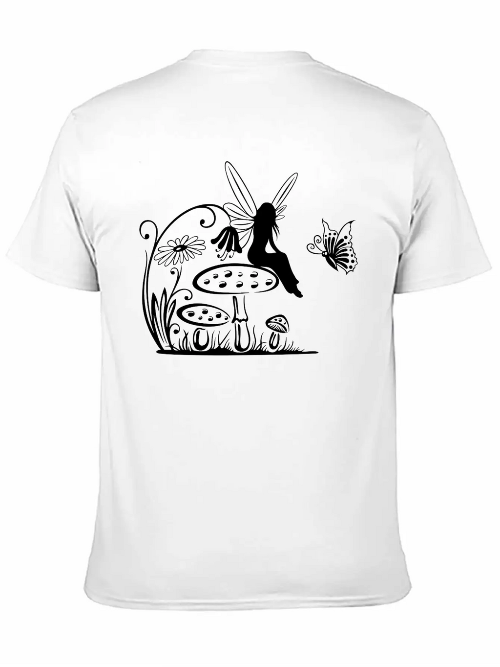 Little Fairy On A Mushroom Stylish Everyday T-Shirt – Unisex Basic Cotton Tee
