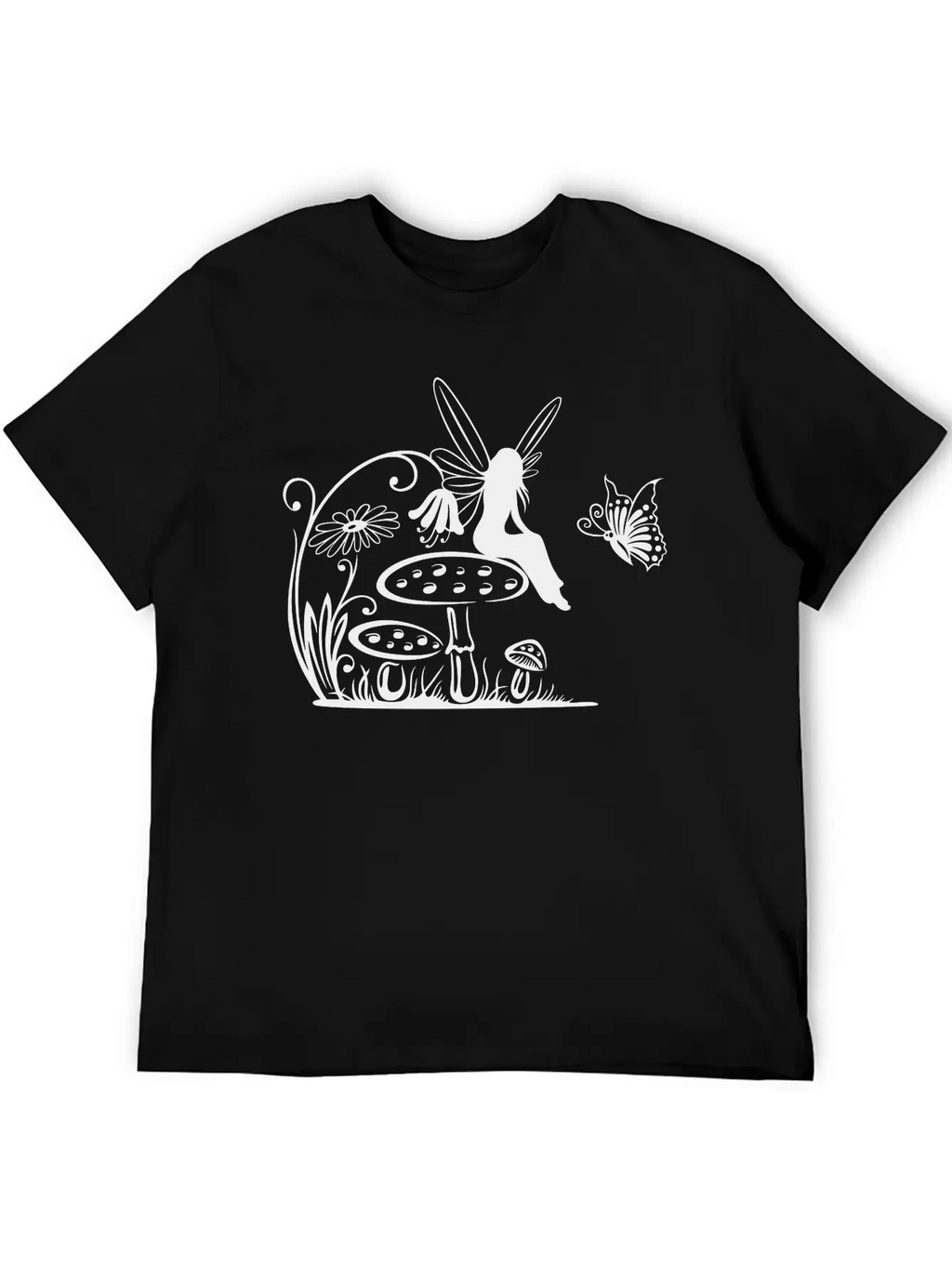 Little Fairy On A Mushroom Stylish Everyday T-Shirt – Unisex Basic Cotton Tee