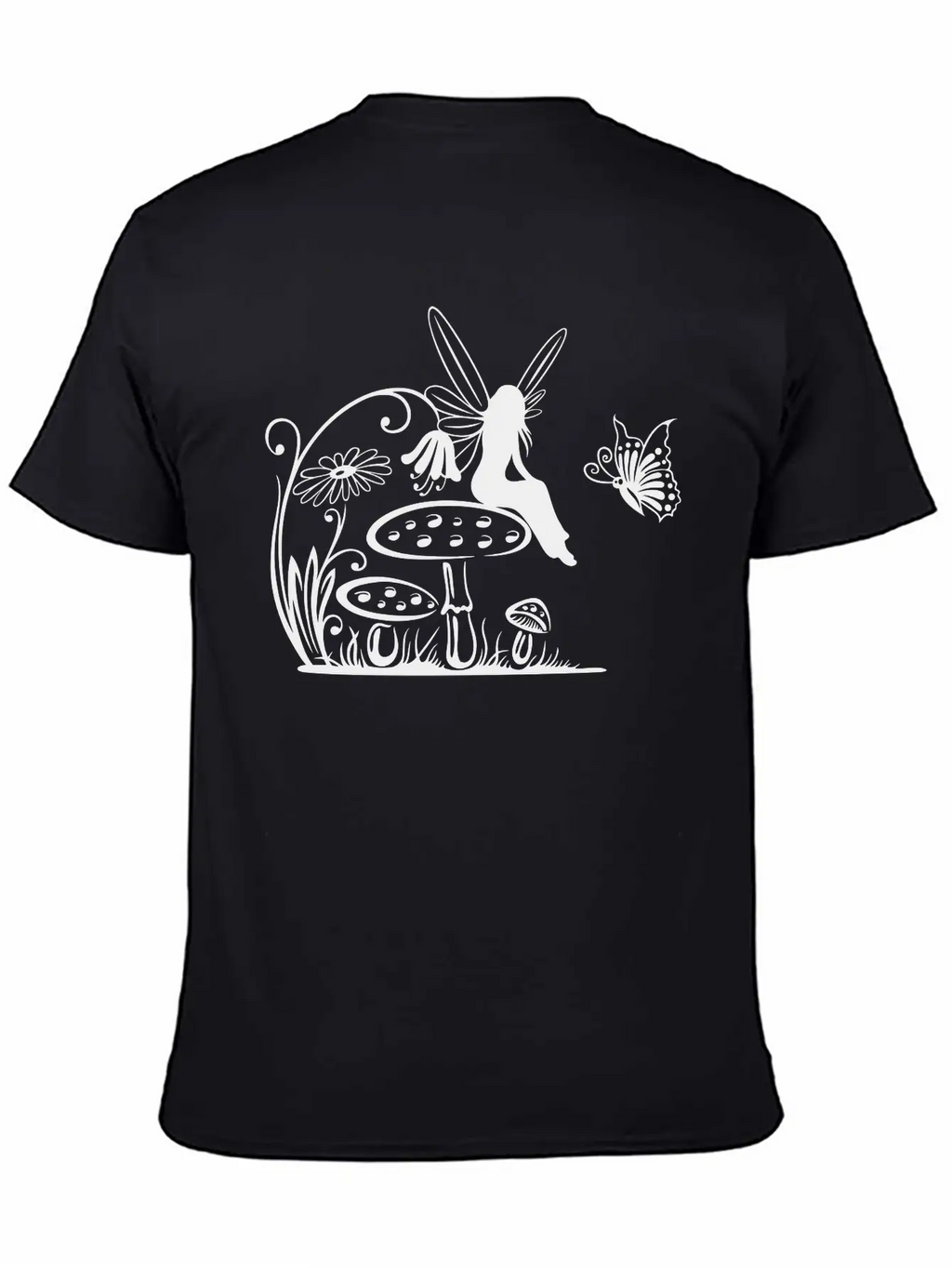 Little Fairy On A Mushroom Stylish Everyday T-Shirt – Unisex Basic Cotton Tee