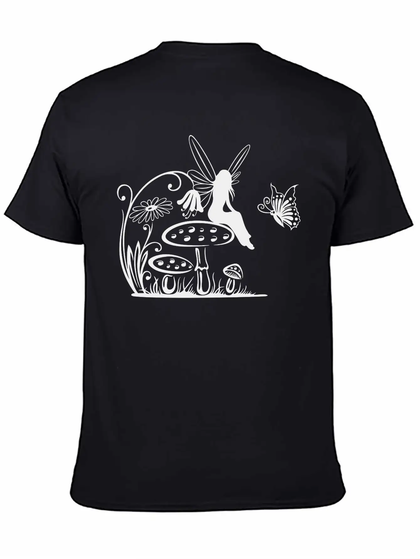 Little Fairy On A Mushroom Stylish Everyday T-Shirt – Unisex Basic Cotton Tee