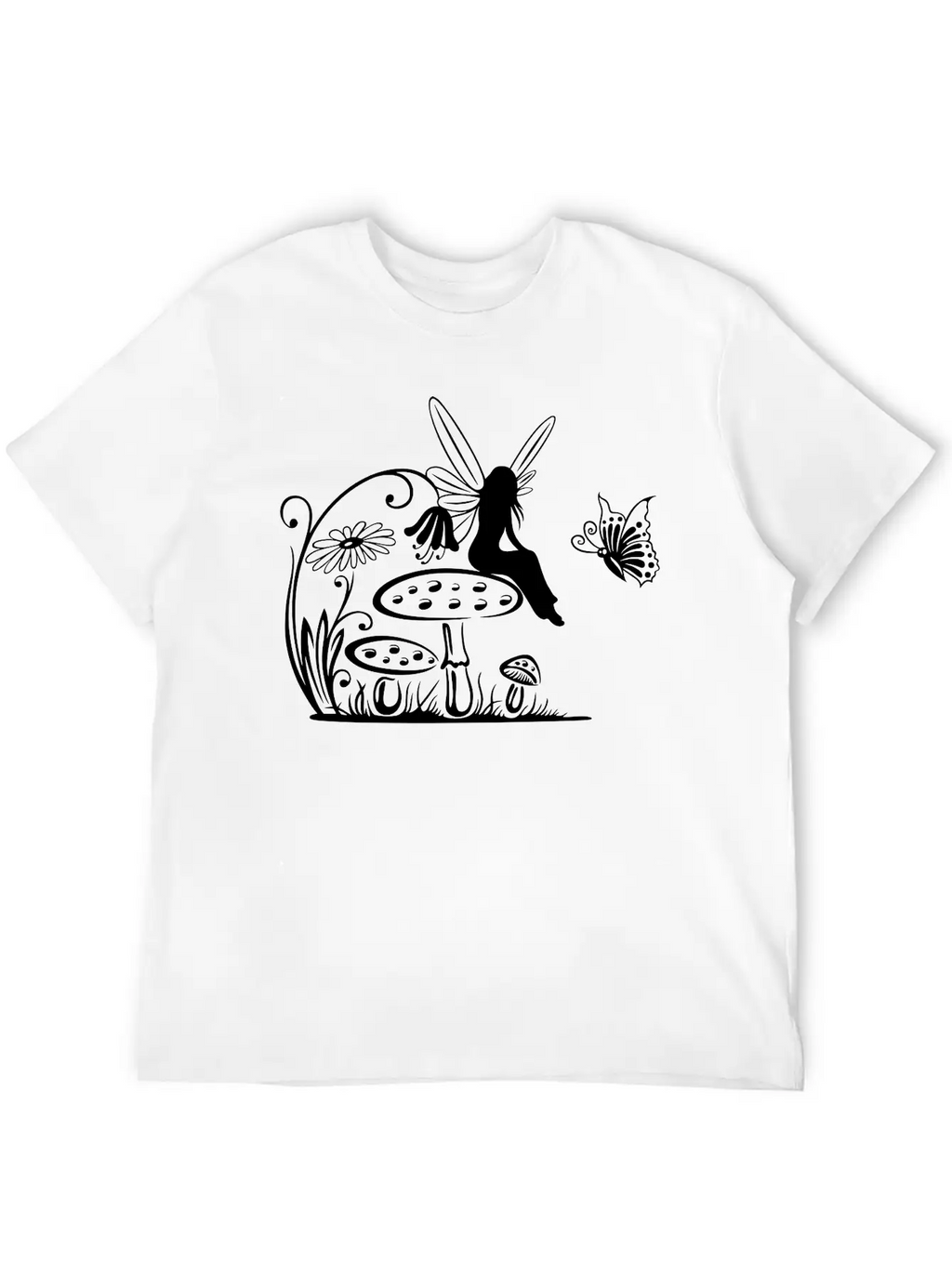 Little Fairy On A Mushroom Stylish Everyday T-Shirt – Unisex Basic Cotton Tee