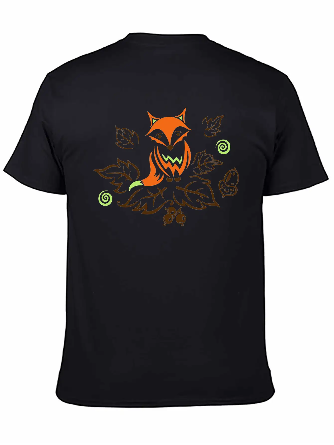 Little Fox With Leaves, Autumn. Breathable Soft Cotton T-Shirt – Timeless Casual Look