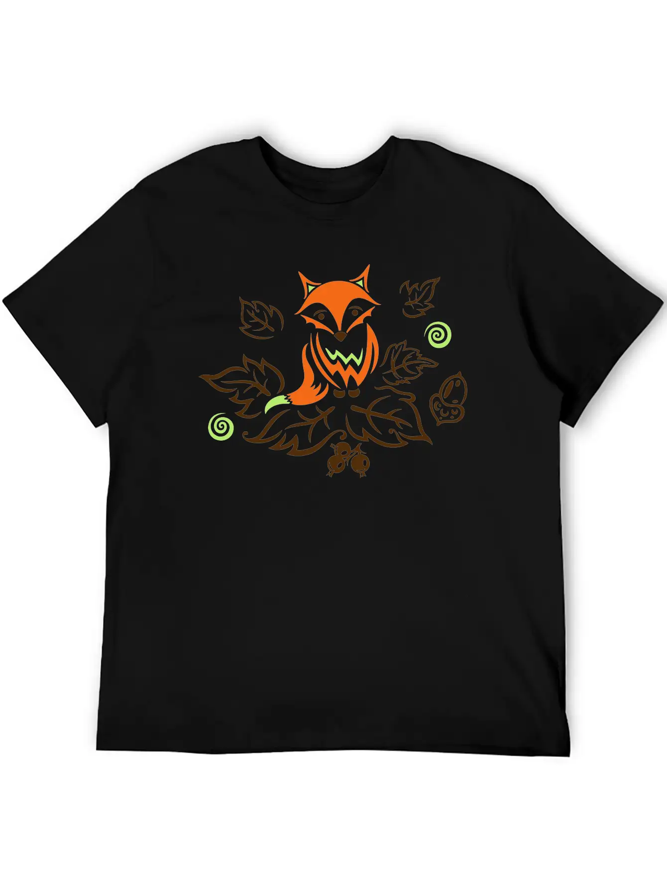 Little Fox With Leaves, Autumn. Breathable Soft Cotton T-Shirt – Timeless Casual Look