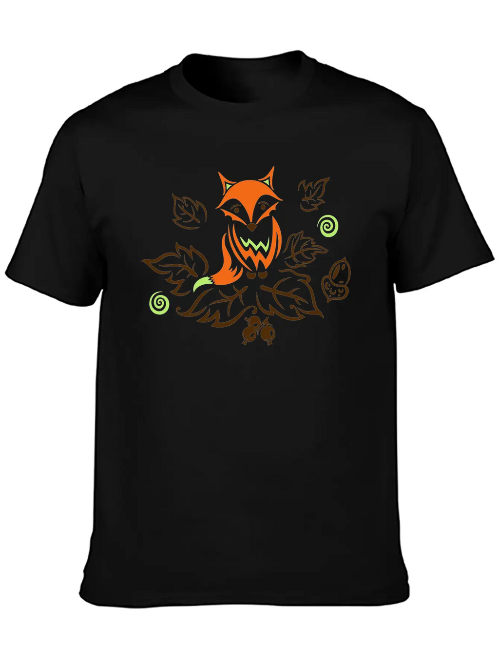 Little Fox With Leaves, Autumn. Breathable Soft Cotton T-Shirt – Timeless Casual Look