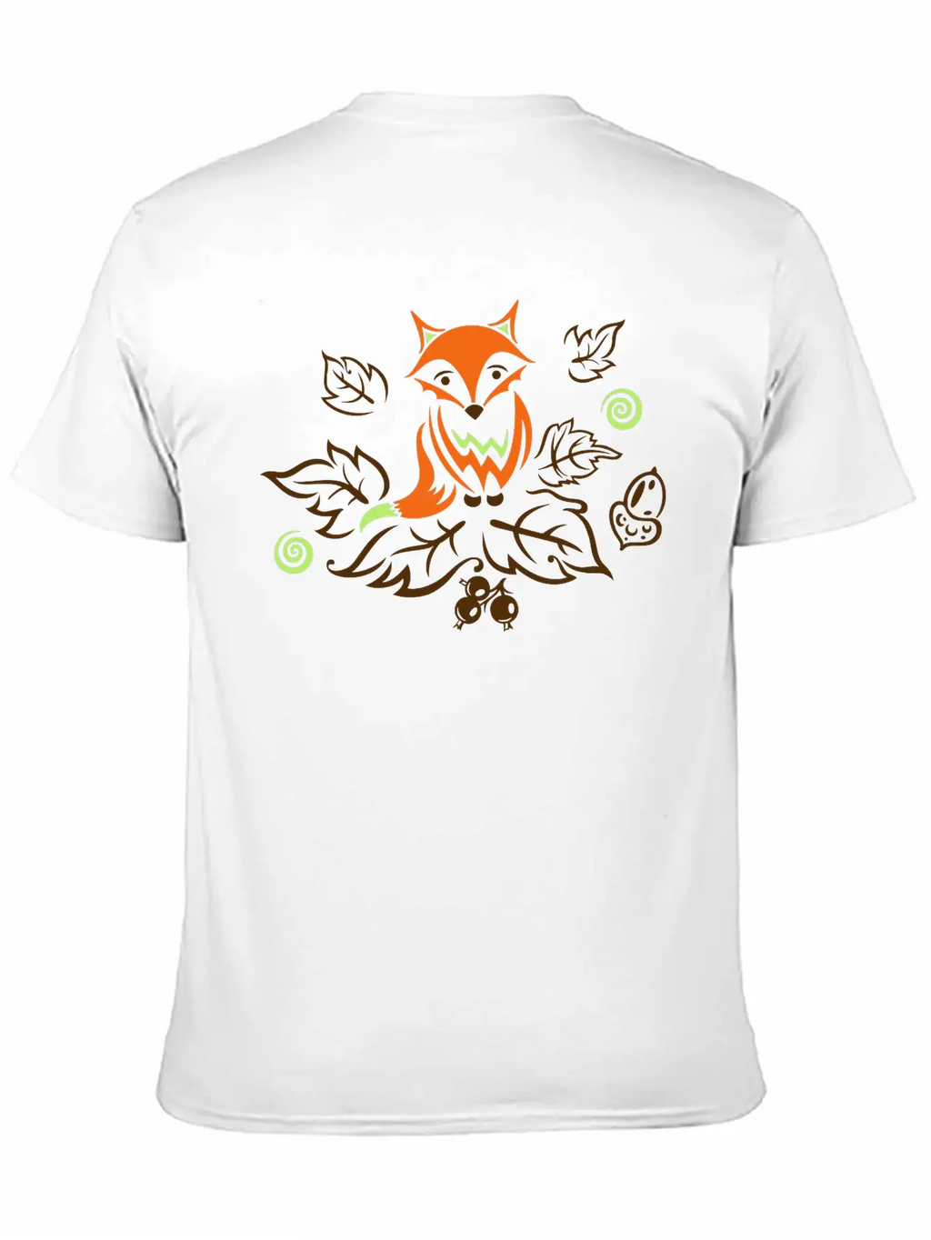 Little Fox With Leaves, Autumn. Breathable Soft Cotton T-Shirt – Timeless Casual Look