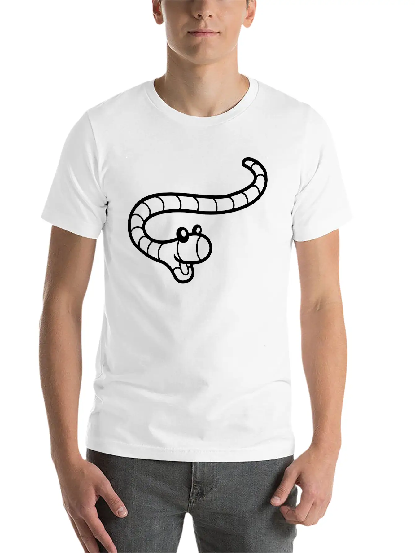 Little Happy Worm Unisex Casual T-Shirt – Clean Design For Daily Comfort