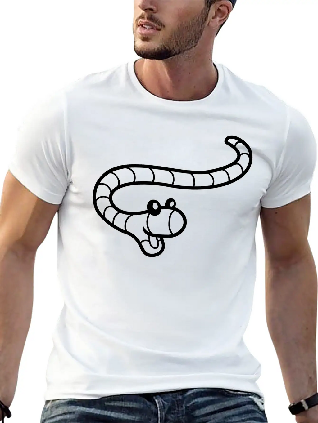 Little Happy Worm Unisex Casual T-Shirt – Clean Design For Daily Comfort