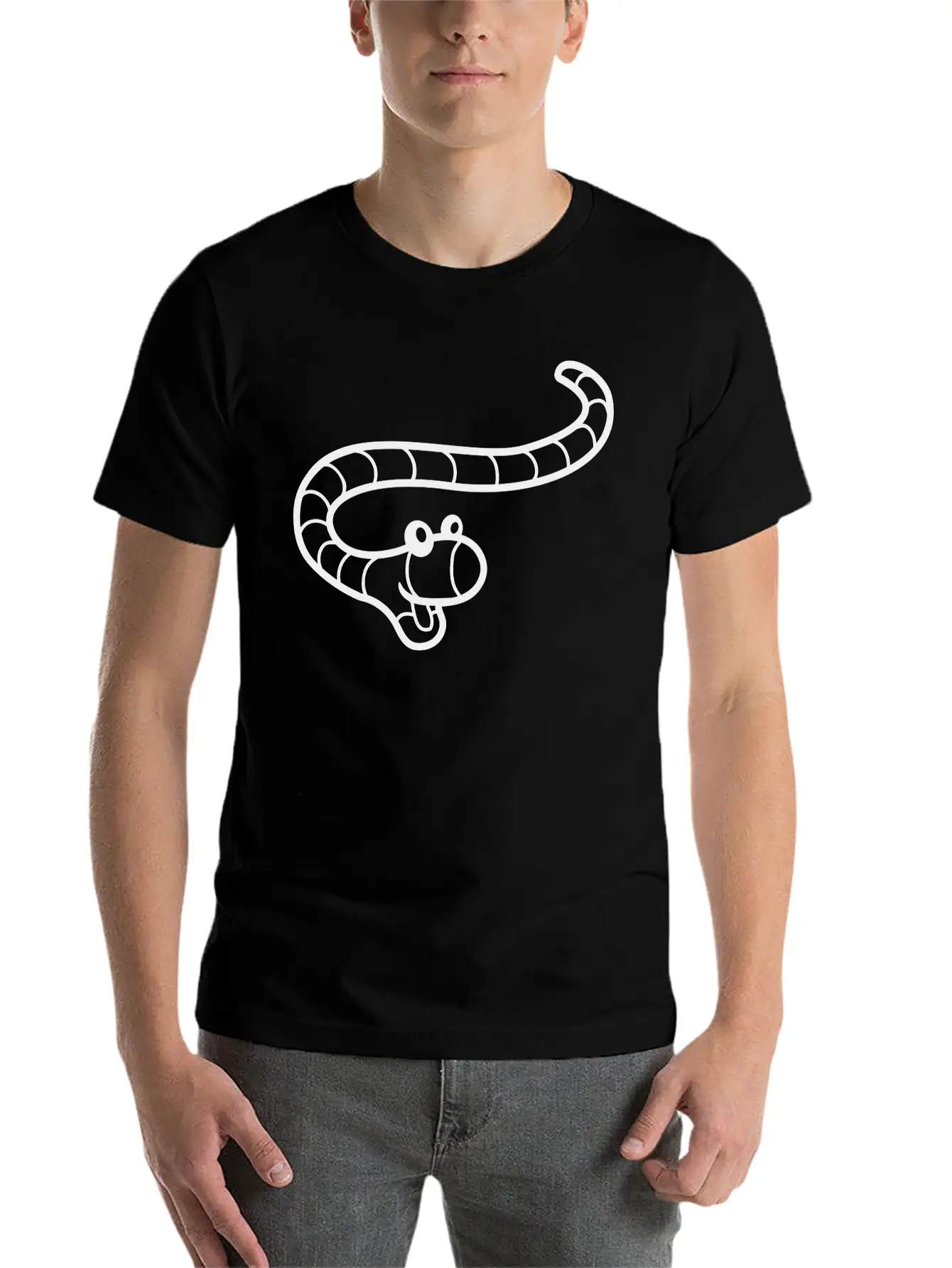 Little Happy Worm Unisex Casual T-Shirt – Clean Design For Daily Comfort