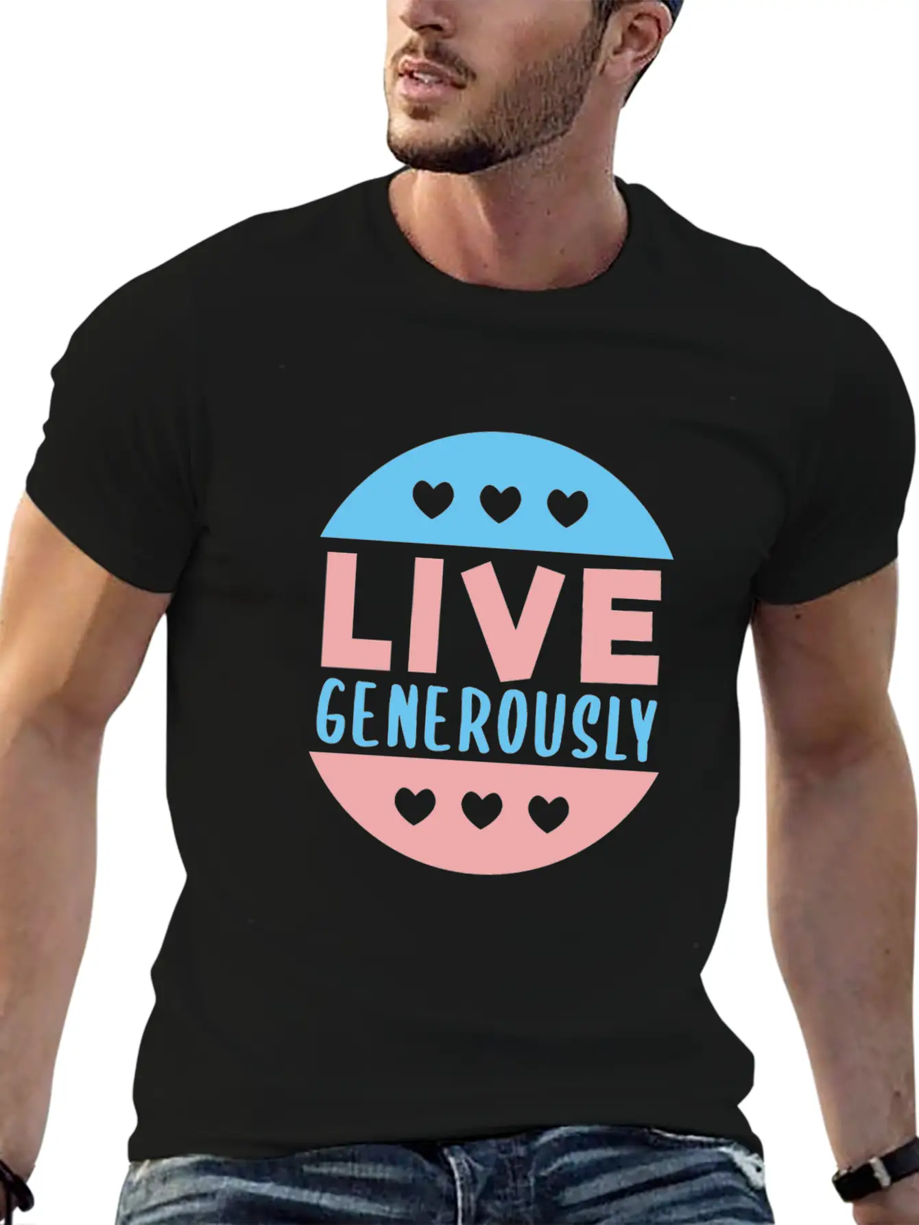 Live Generously And Stars Unisex Casual T-Shirt – Clean Design For Daily Comfort