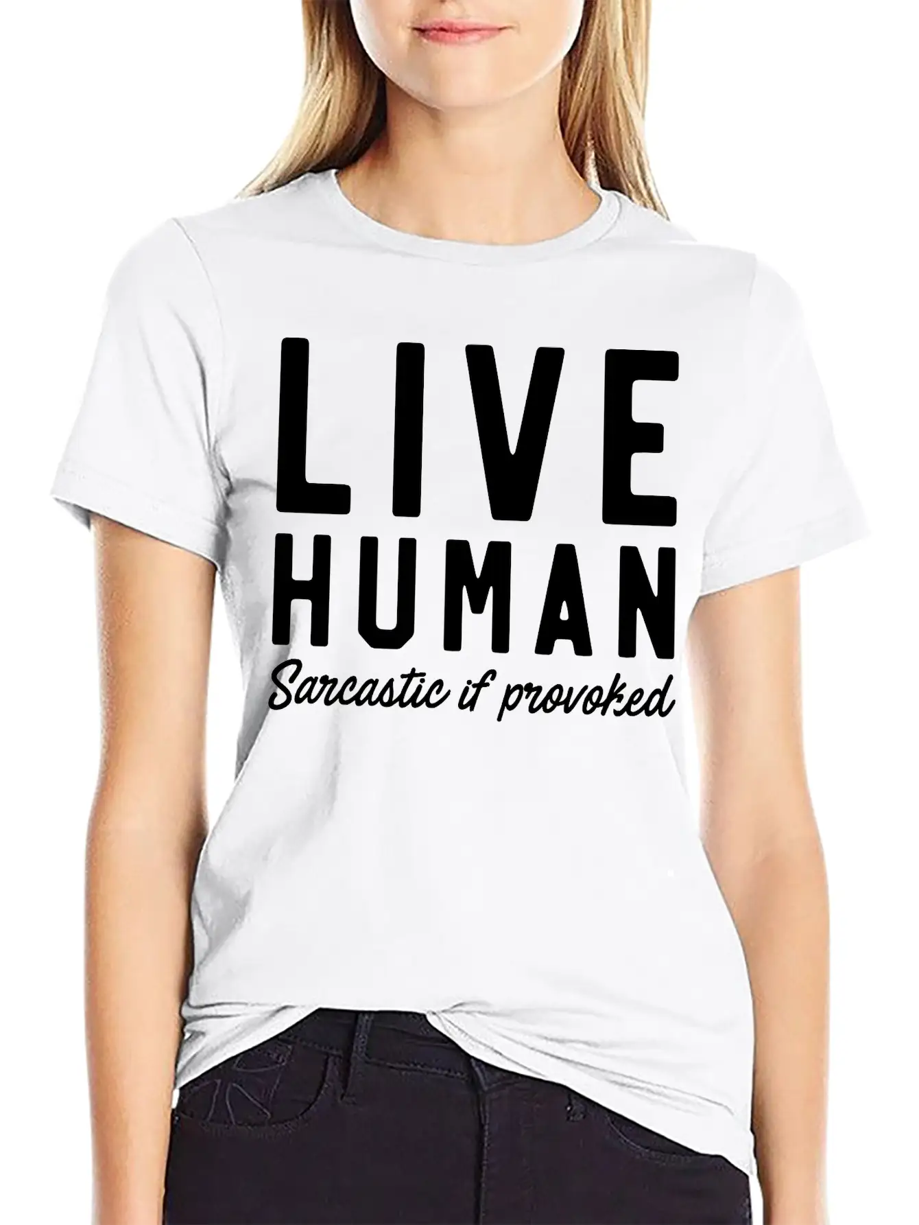 Live Human Sarcastic If Provoked Unisex Casual T-Shirt – Clean Design For Daily Comfort