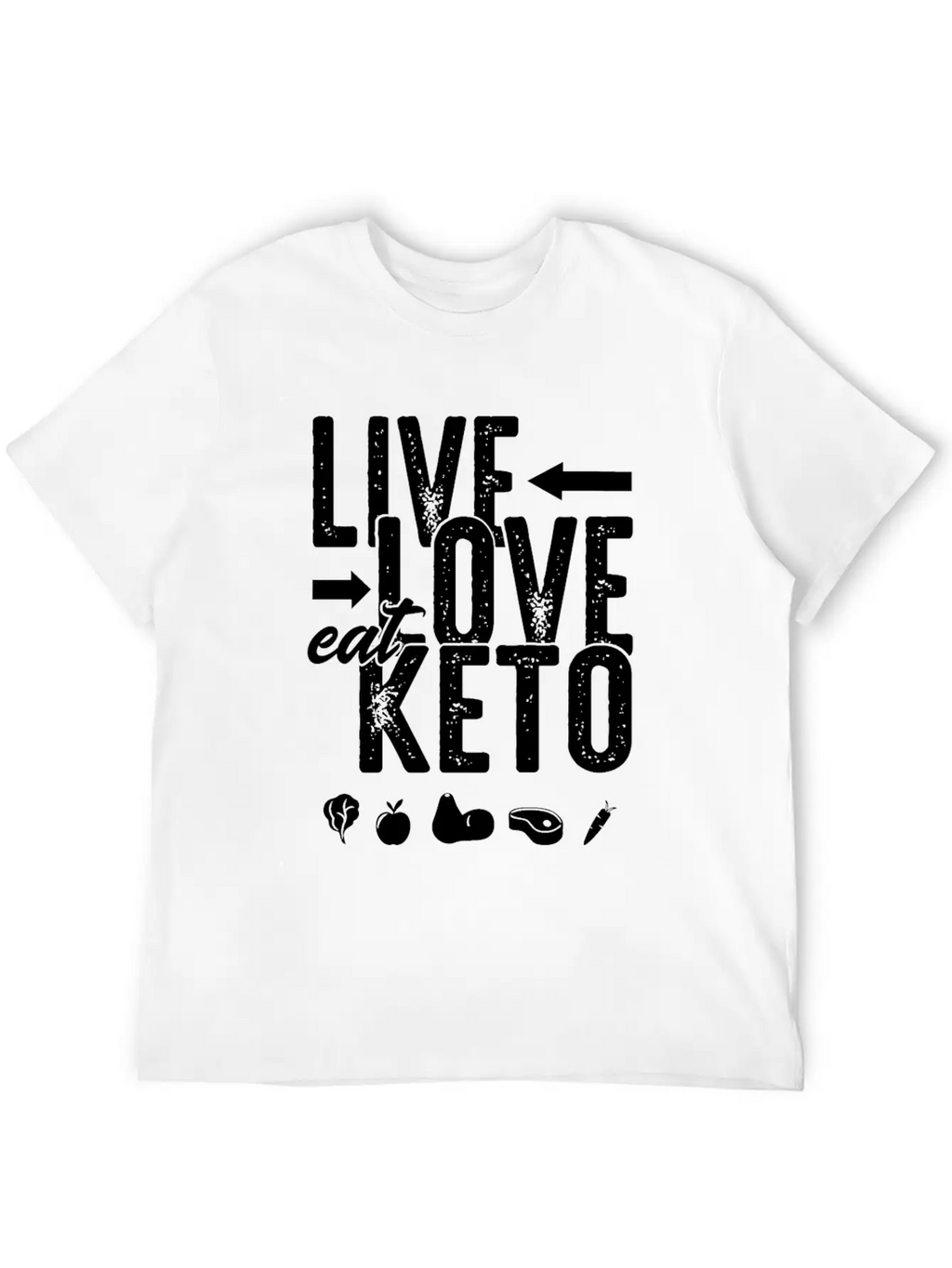 Live Love Eat Keto Food Paleo Ketogenic Low Carb Unisex Short Sleeve Soft Cotton T-Shirt – Casual Everyday Wear