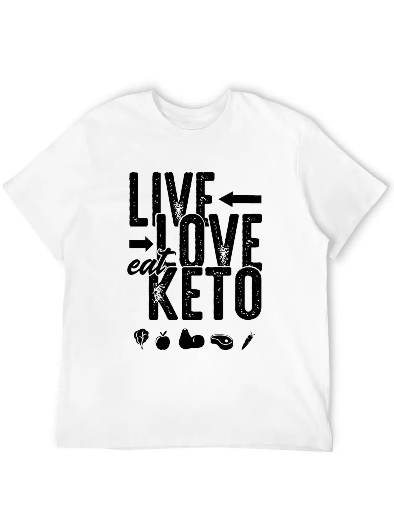 Live Love Eat Keto Food Paleo Ketogenic Low Carb Unisex Short Sleeve Soft Cotton T-Shirt – Casual Everyday Wear