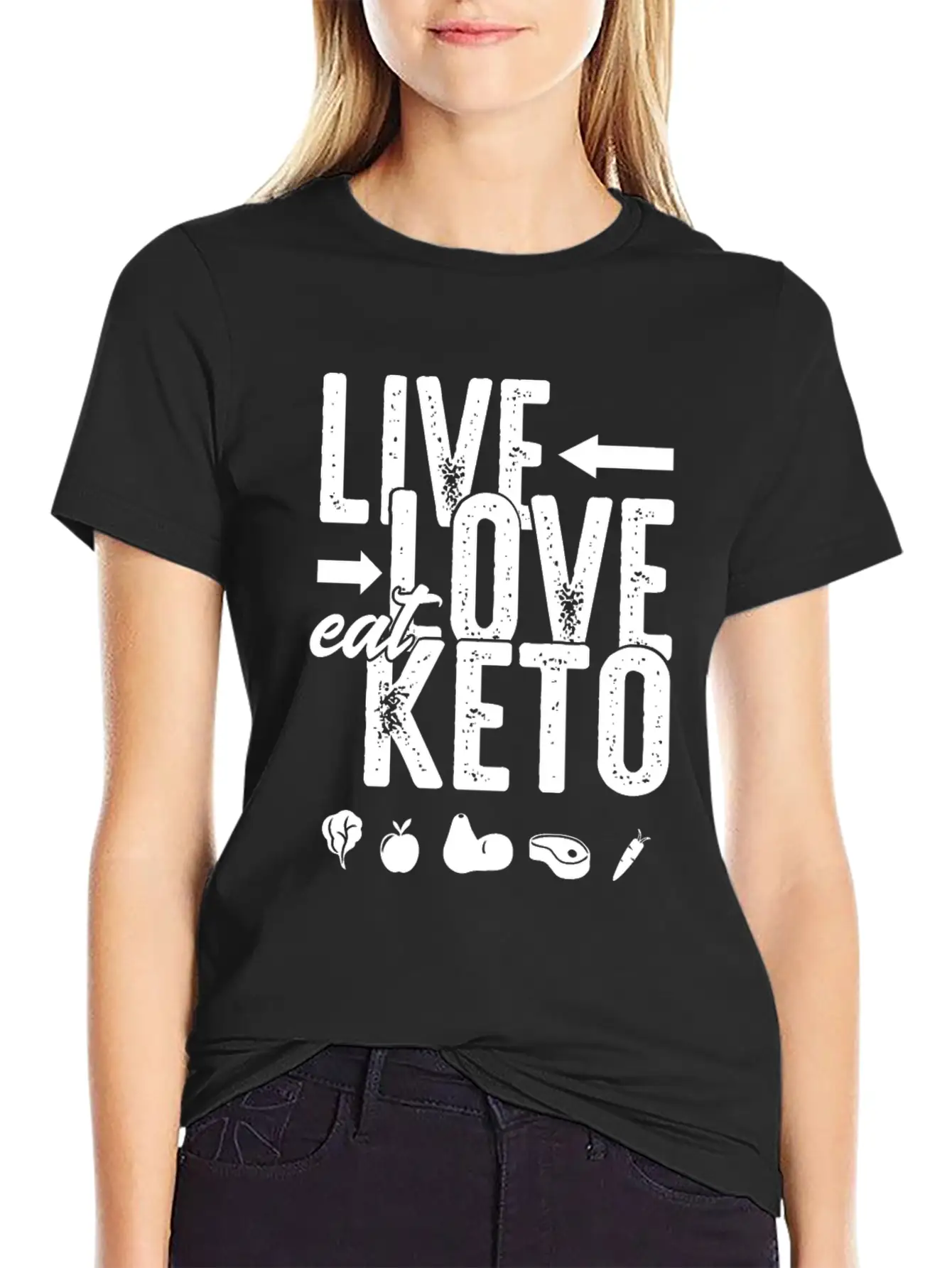 Live Love Eat Keto Food Paleo Ketogenic Low Carb Unisex Short Sleeve Soft Cotton T-Shirt – Casual Everyday Wear