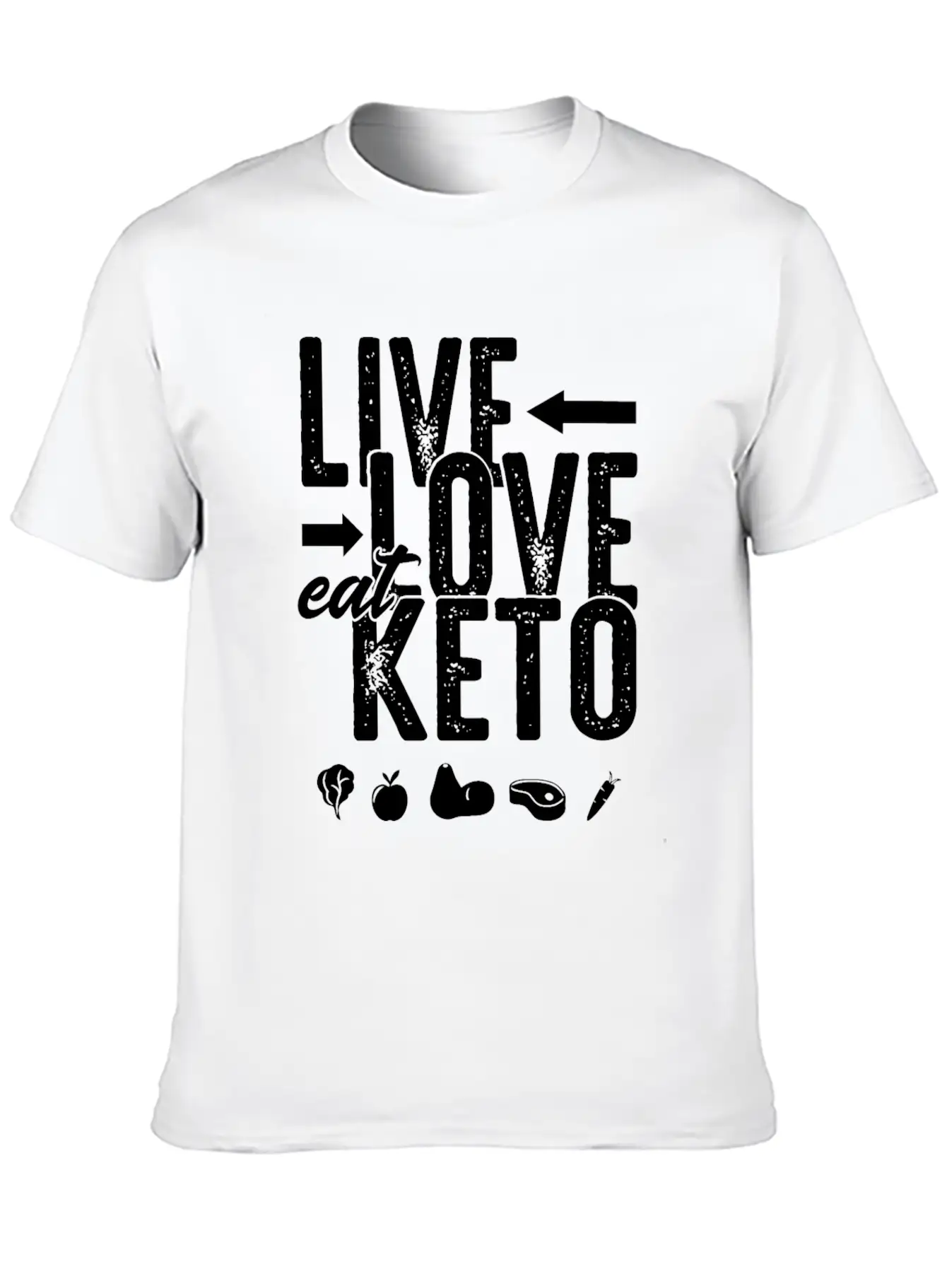 Live Love Eat Keto Food Paleo Ketogenic Low Carb Unisex Short Sleeve Soft Cotton T-Shirt – Casual Everyday Wear