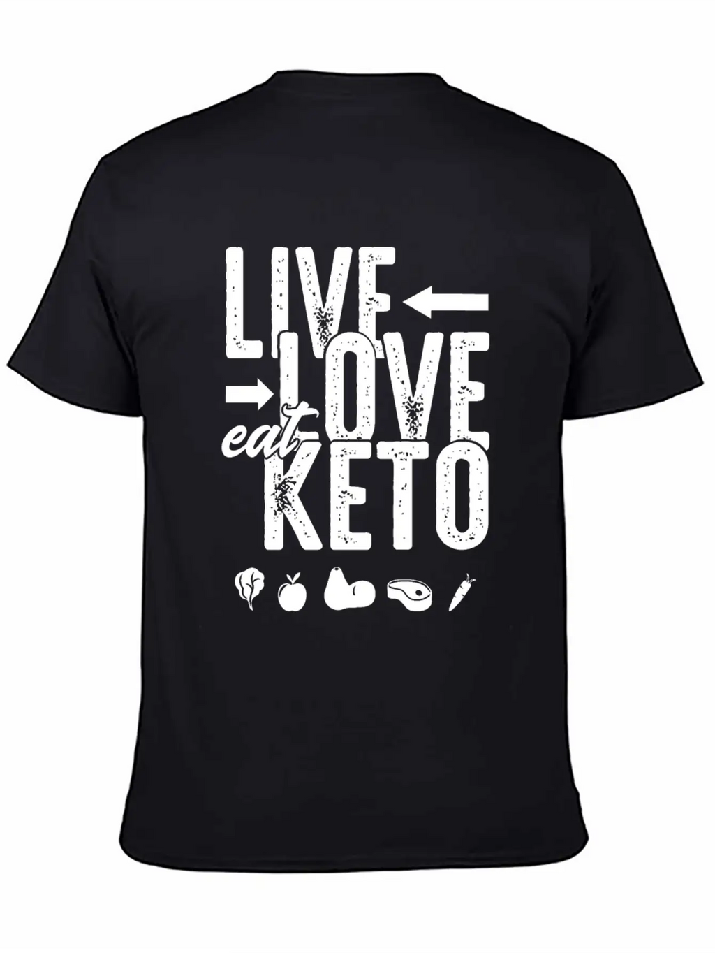 Live Love Eat Keto Food Paleo Ketogenic Low Carb Unisex Short Sleeve Soft Cotton T-Shirt – Casual Everyday Wear