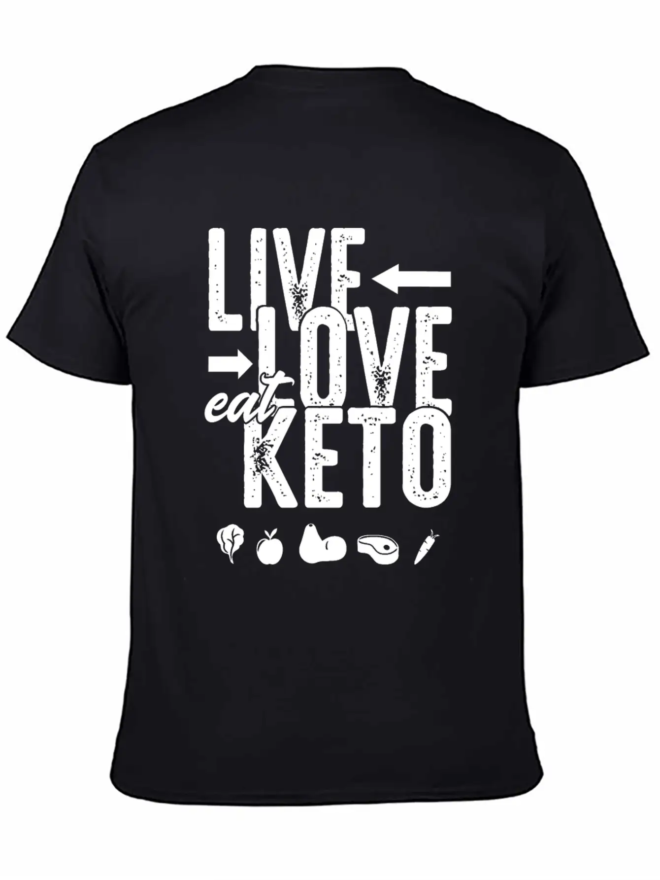 Live Love Eat Keto Food Paleo Ketogenic Low Carb Unisex Short Sleeve Soft Cotton T-Shirt – Casual Everyday Wear