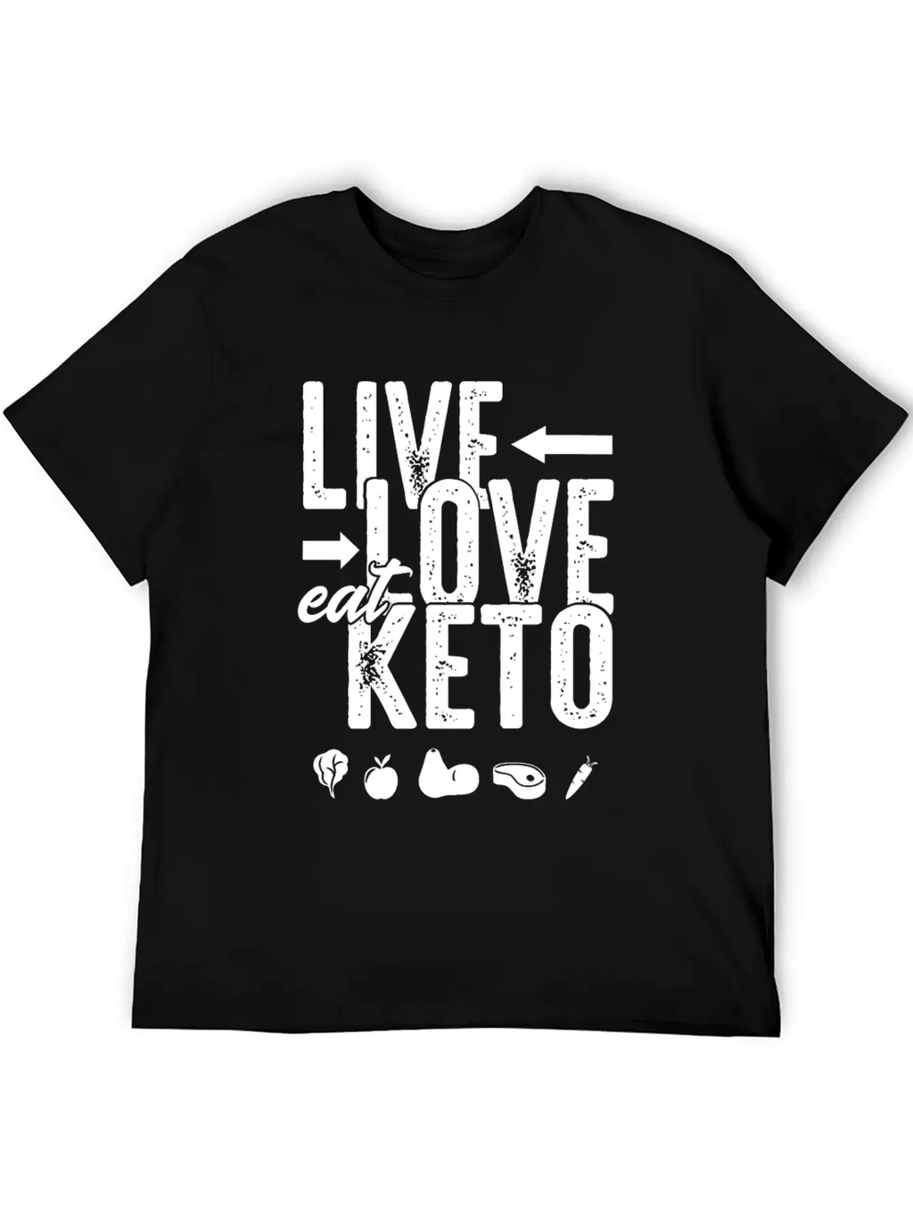 Live Love Eat Keto Food Paleo Ketogenic Low Carb Unisex Short Sleeve Soft Cotton T-Shirt – Casual Everyday Wear