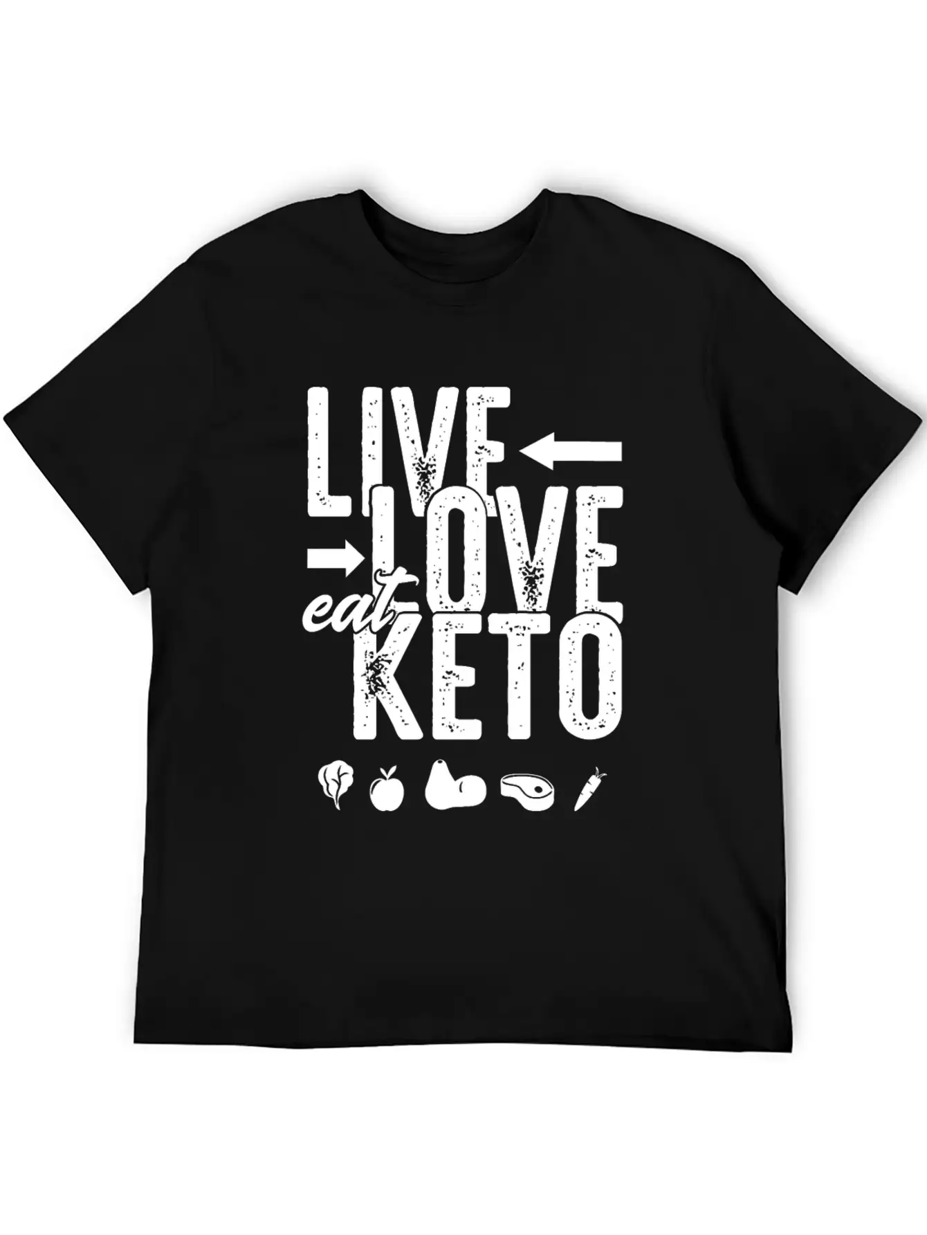 Live Love Eat Keto Food Paleo Ketogenic Low Carb Unisex Short Sleeve Soft Cotton T-Shirt – Casual Everyday Wear