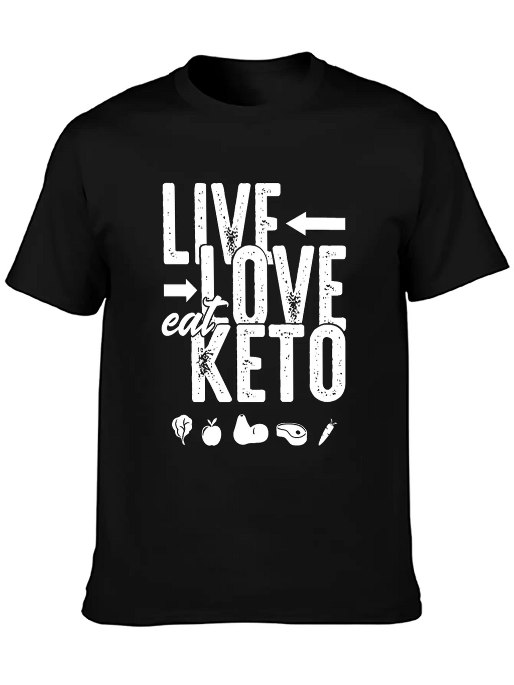 Live Love Eat Keto Food Paleo Ketogenic Low Carb Unisex Short Sleeve Soft Cotton T-Shirt – Casual Everyday Wear