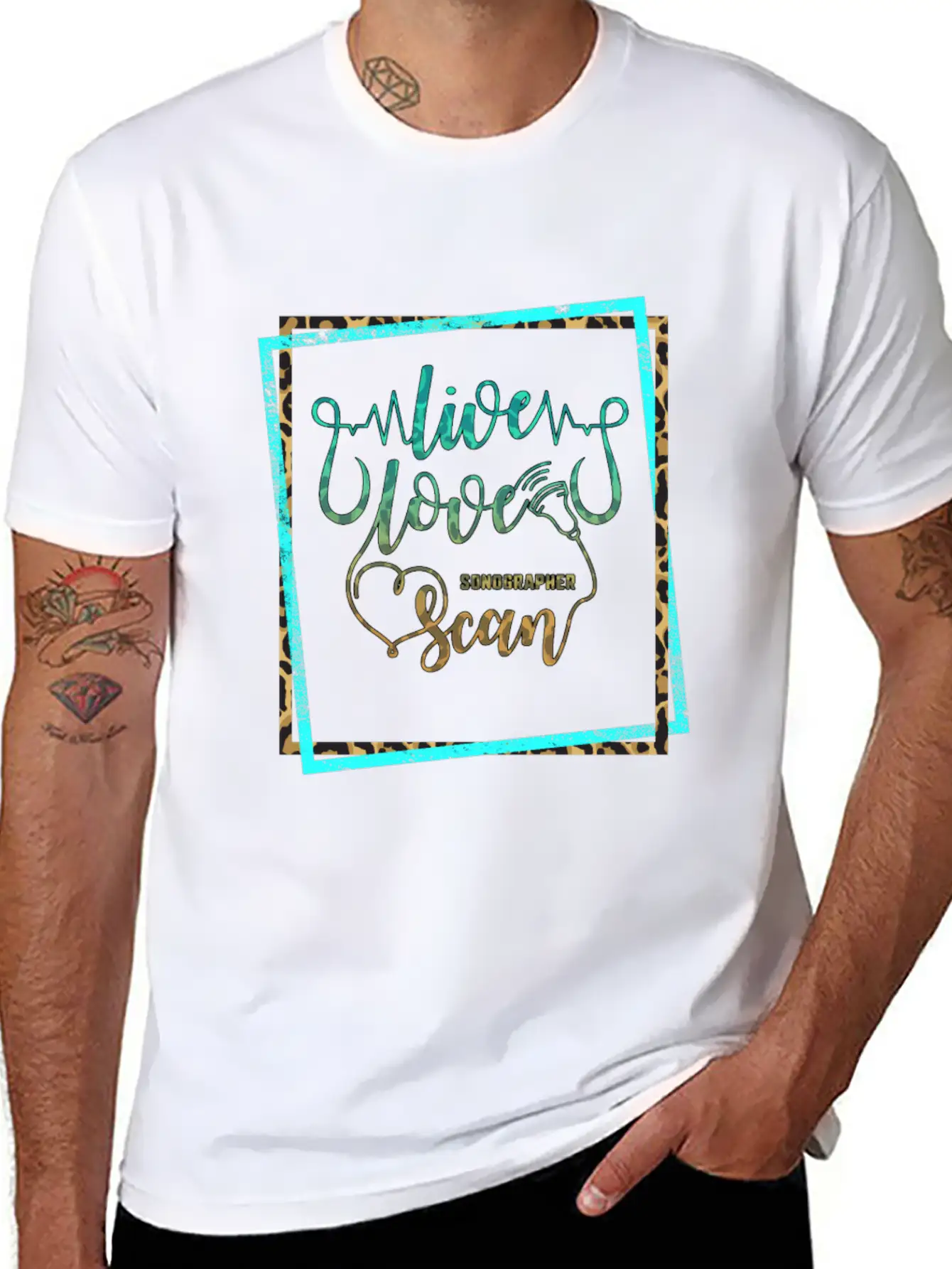Live Love Scan, Sonography Ultrasound, Essential Cotton Tee For Daily Outfits – Unisex Style